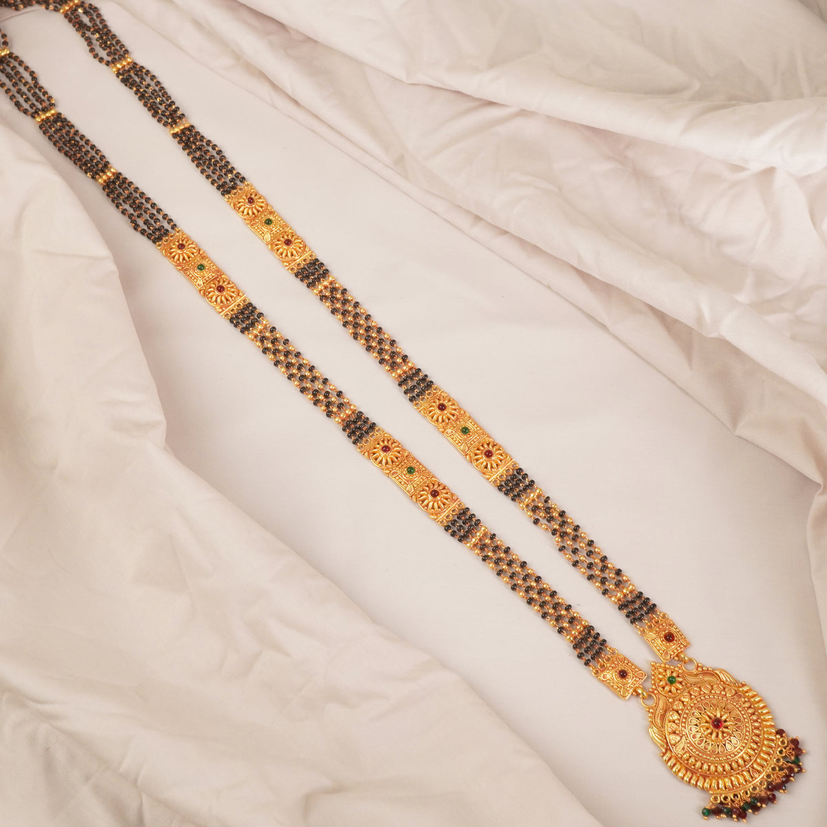 long gheru finish mangalsutra designs