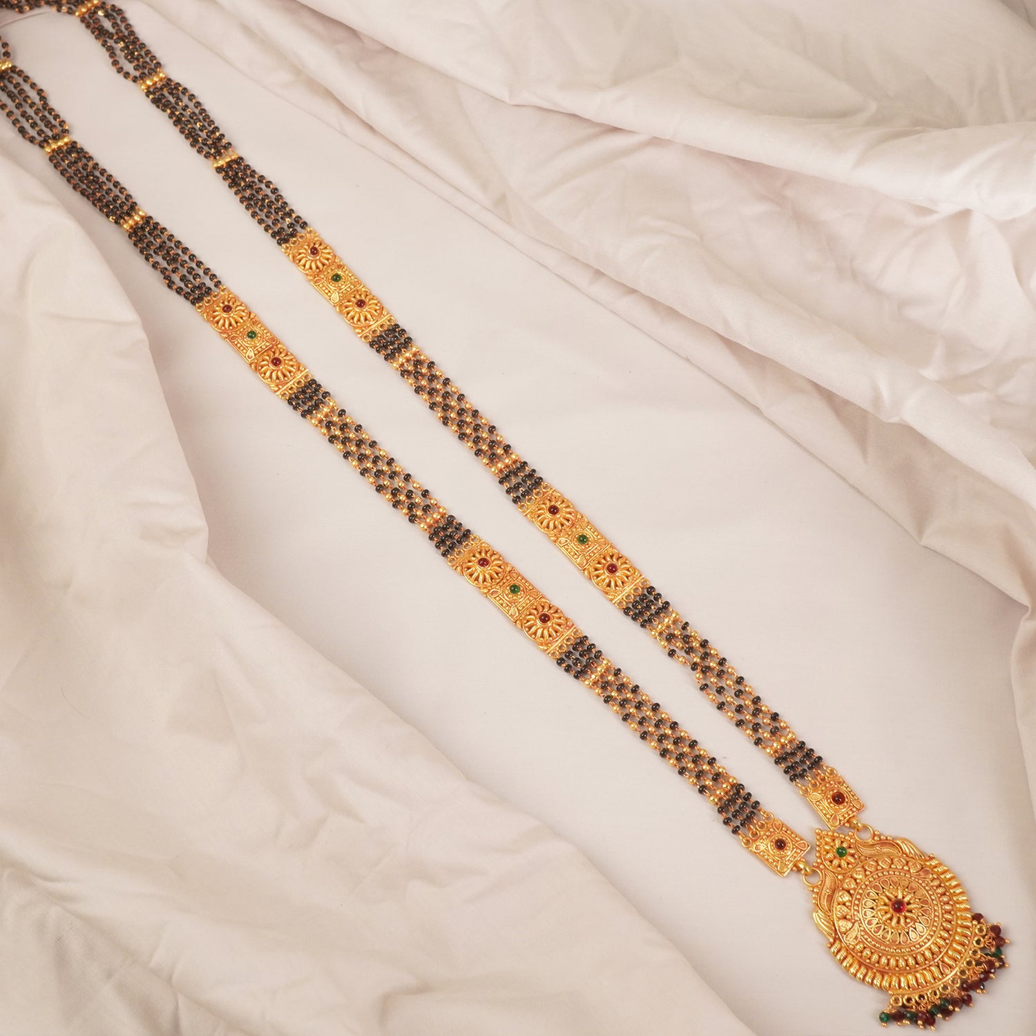 long gheru finish mangalsutra designs