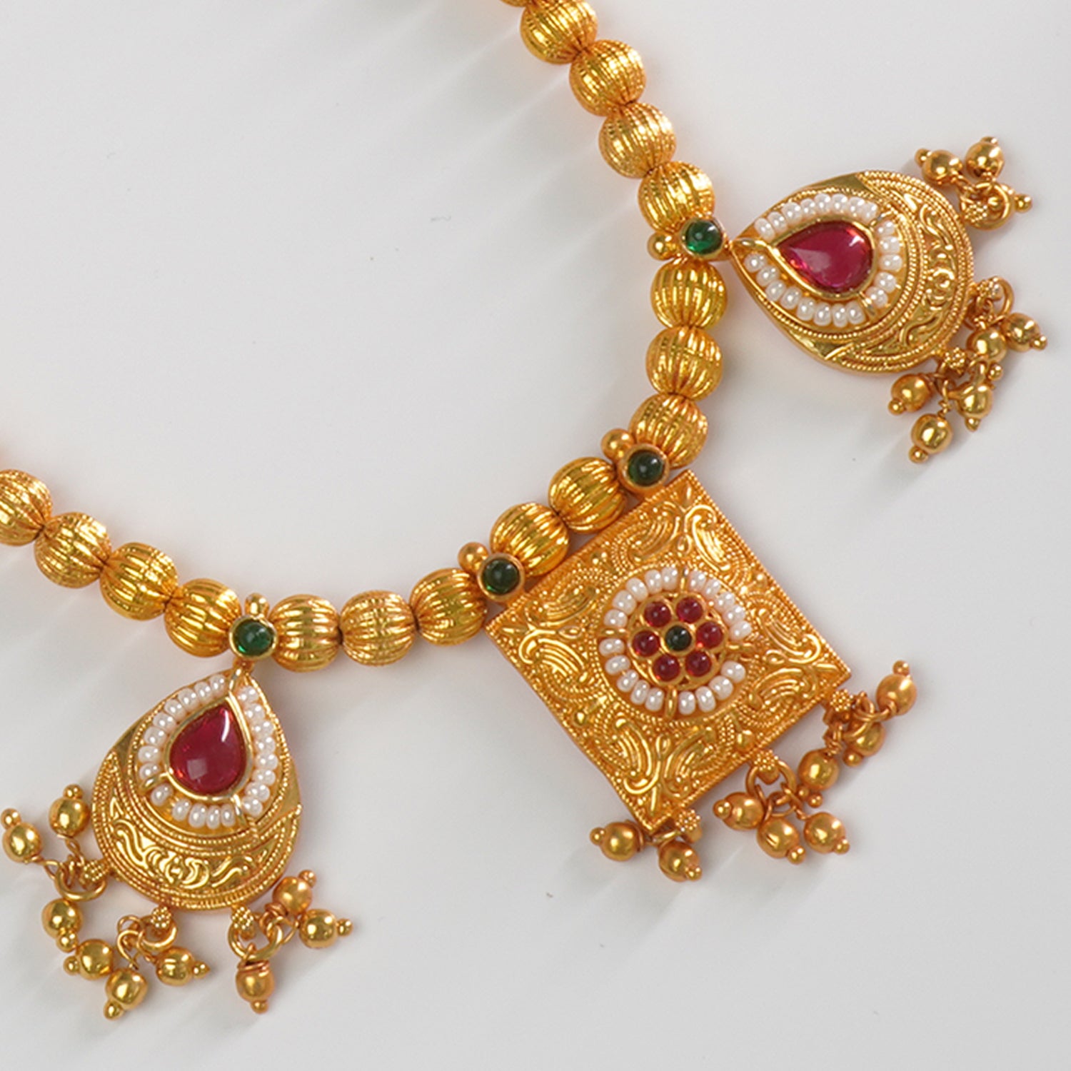 Shop Long Gheru Finish Traditional Maharashtrian Necklace