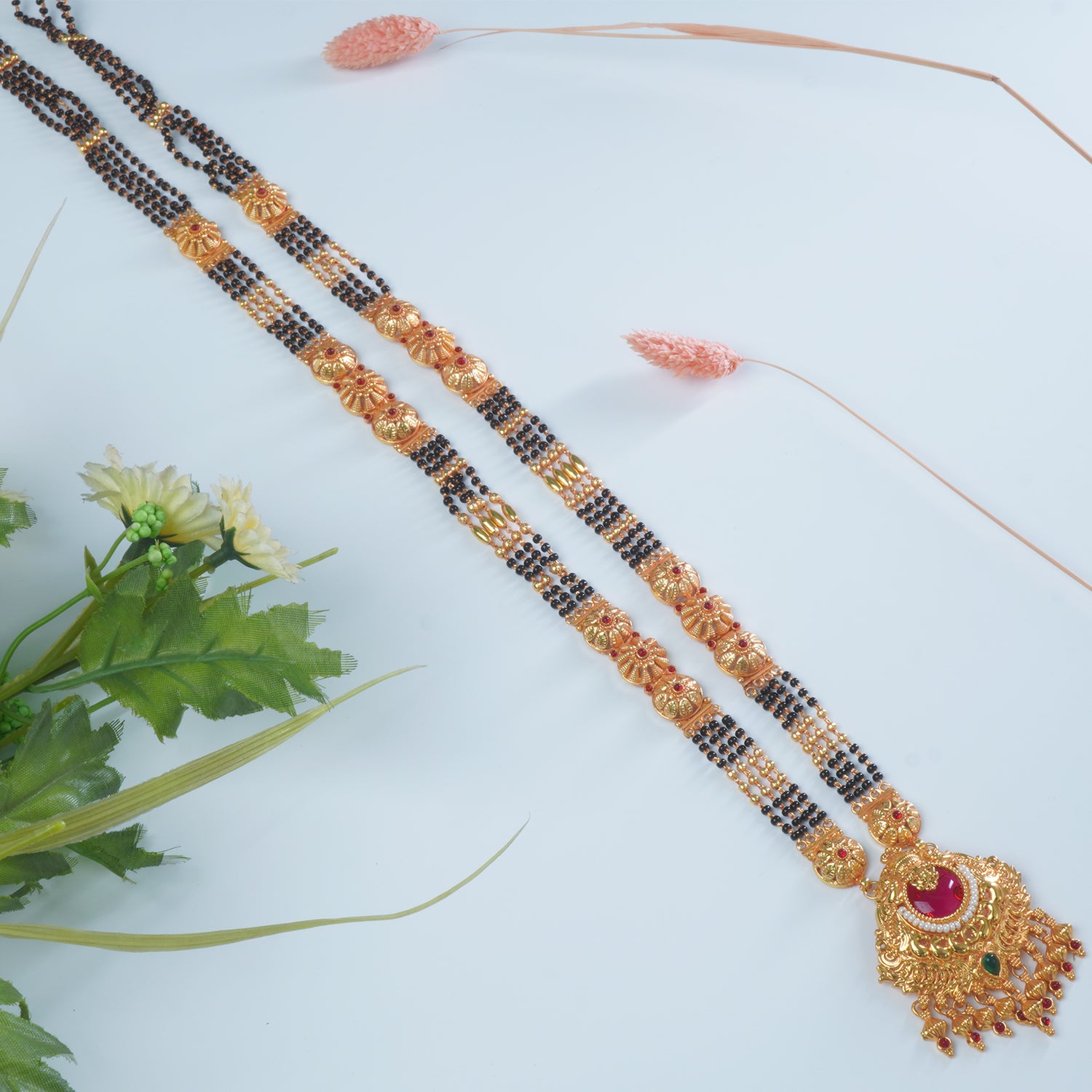 Regal Gheru Finish Mangalsutra Design With Gold Look A Like Pendant