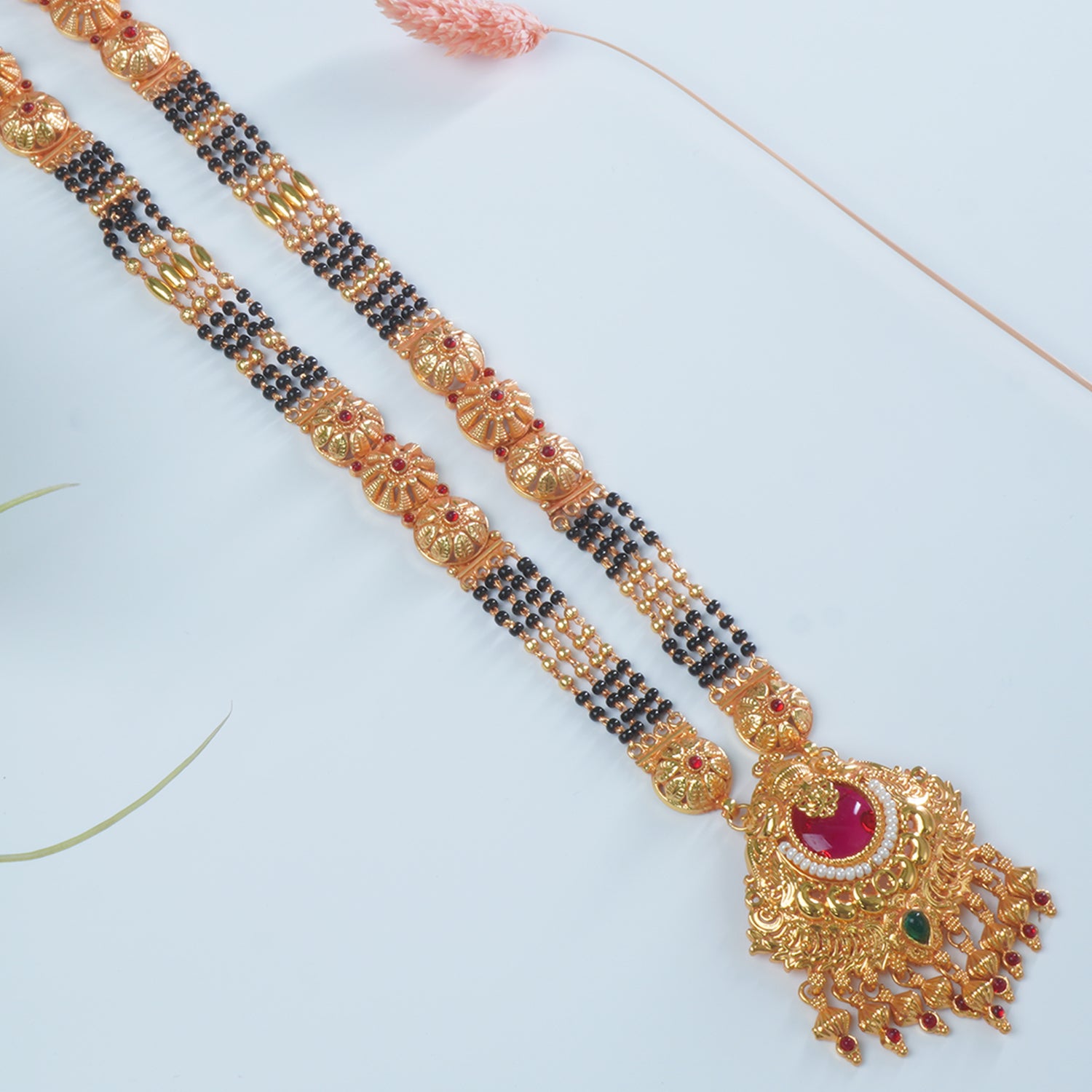 Regal Gheru Finish Mangalsutra Design With Gold Look A Like Pendant