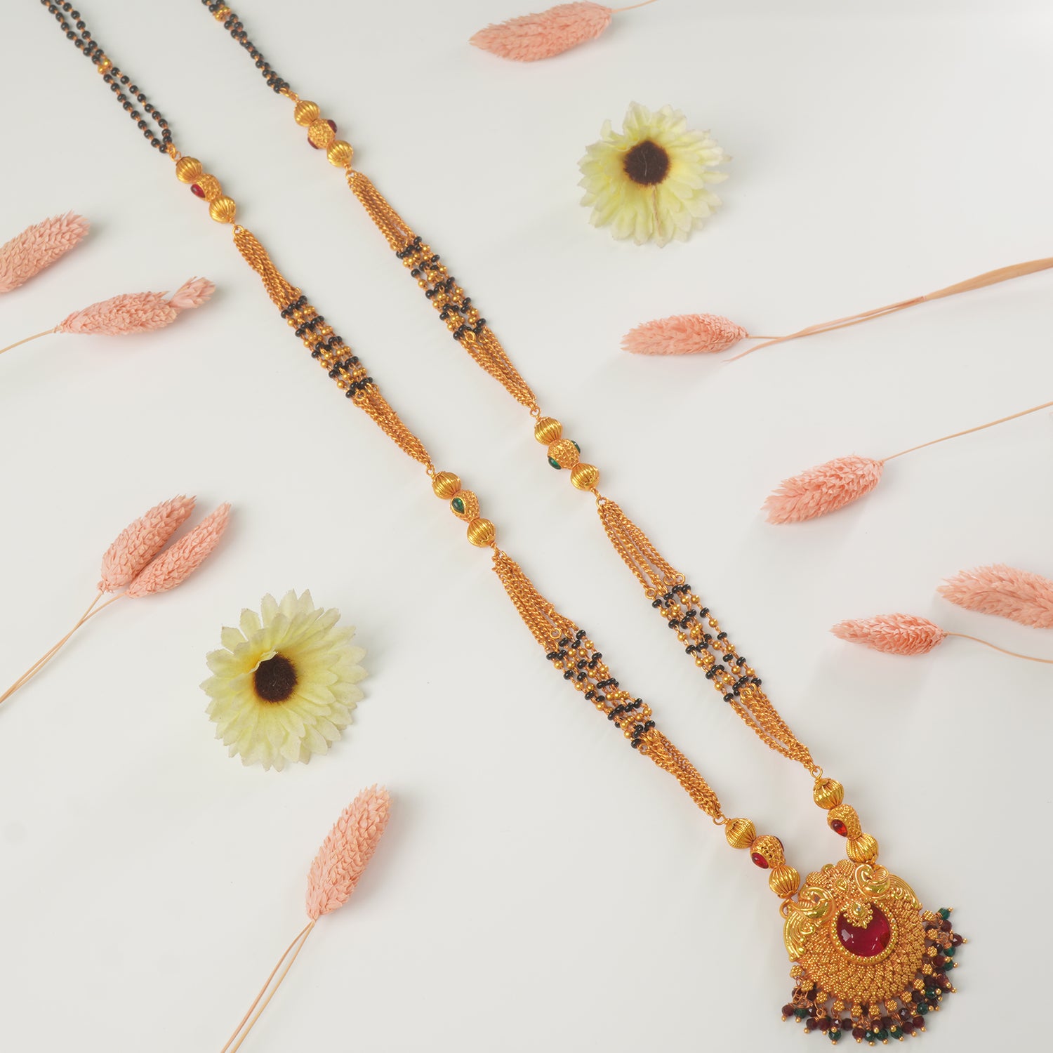 Gheru Mangalstura Peacock Pendant Design