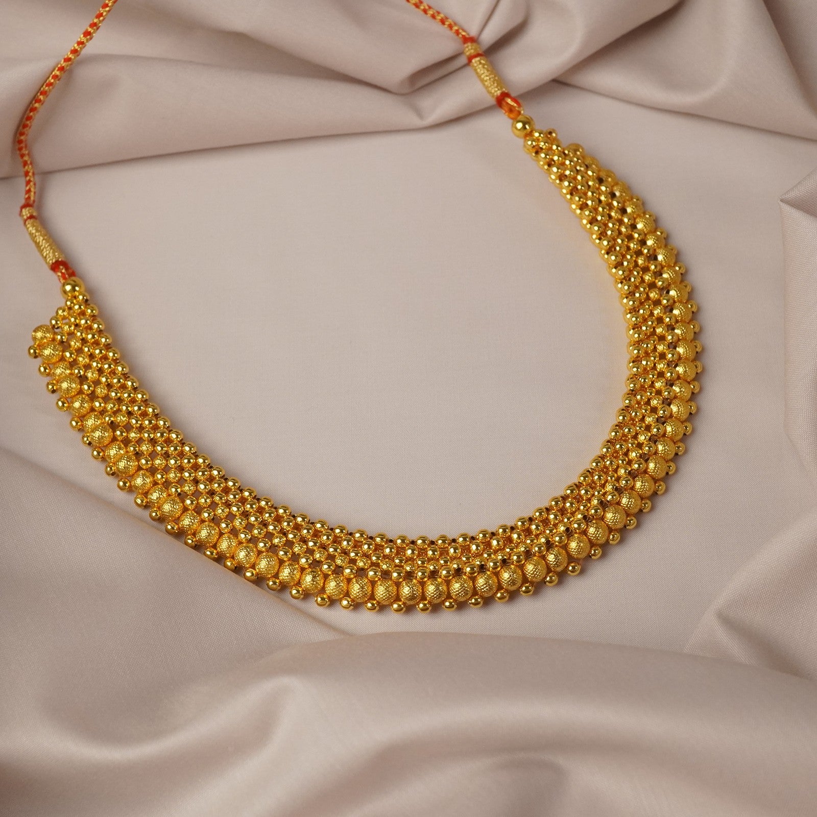 Gold Plated Thushi Plain Necklace Spotmani | गोल्ड प्लेटेड कोल्हापुरी ठुशी