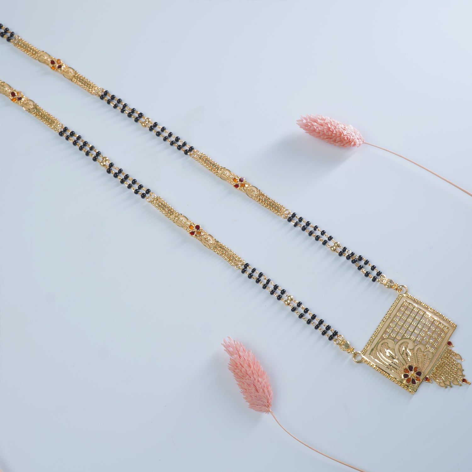 26" Gold Plated Forming Mangalsutra With Square Pendant