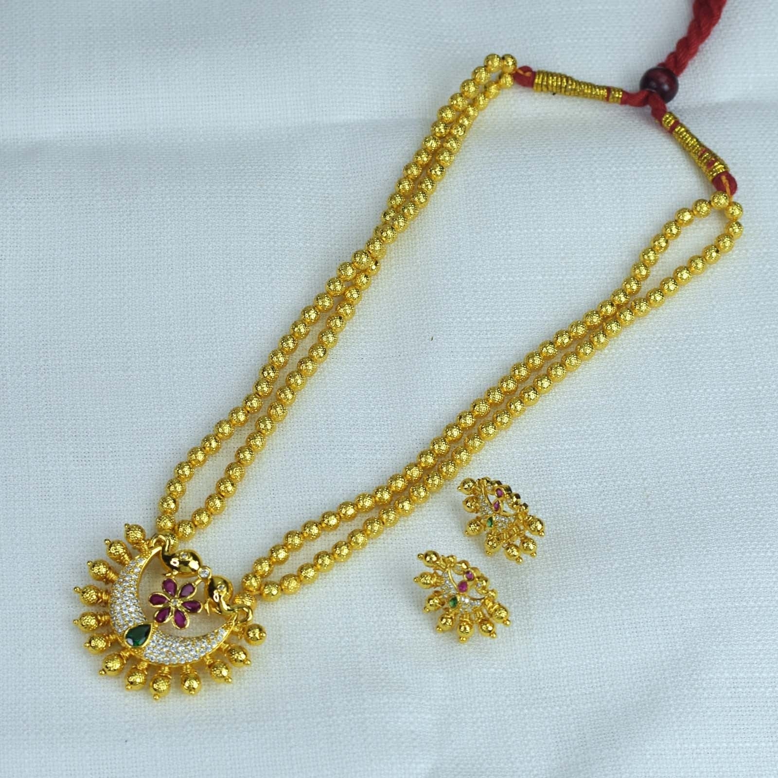 Karwari hathi pendant spotmani haar with earrings