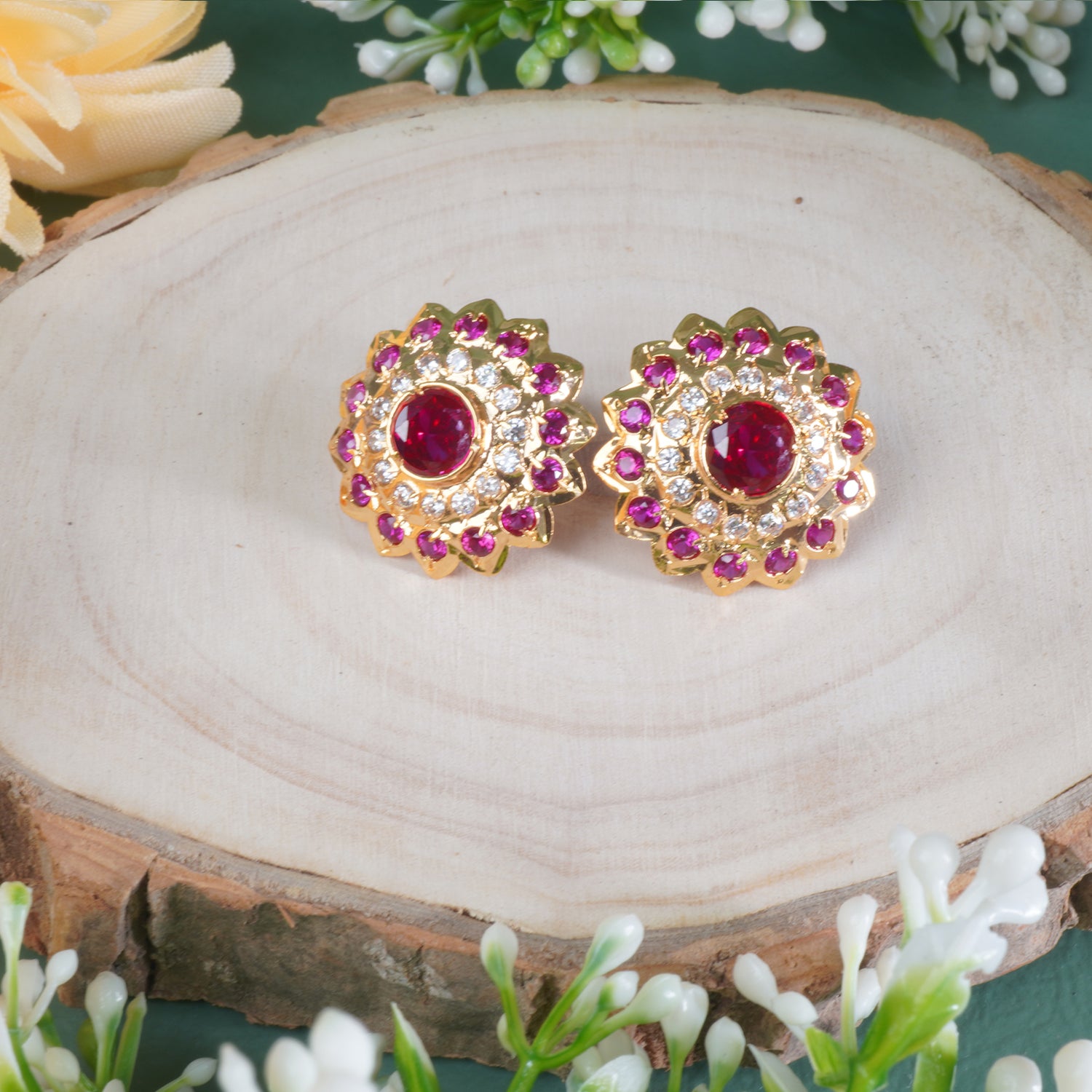 Gold Plated HandSet Karwari Gol Earrings