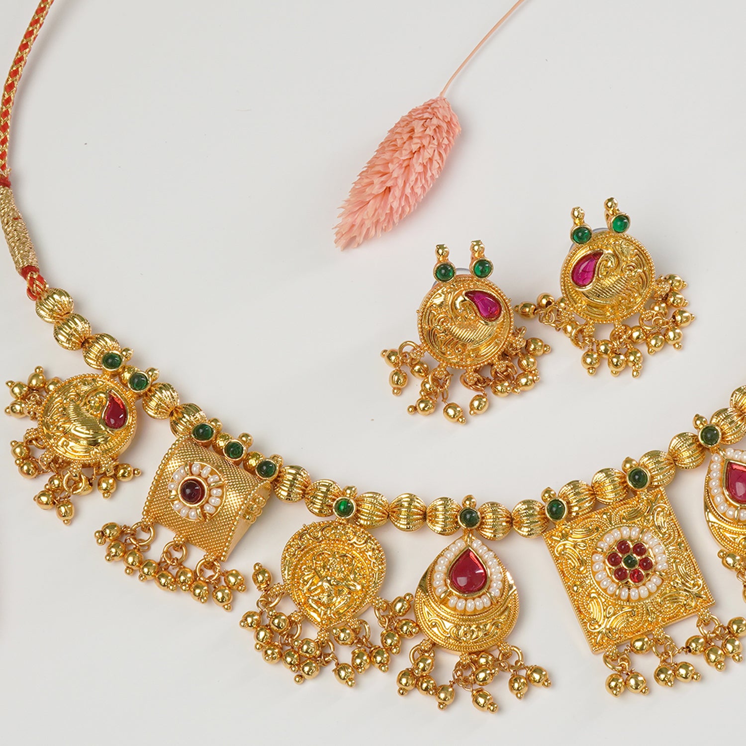 Gold Plated Premium Regal Kashi Haar Chokda Pendant