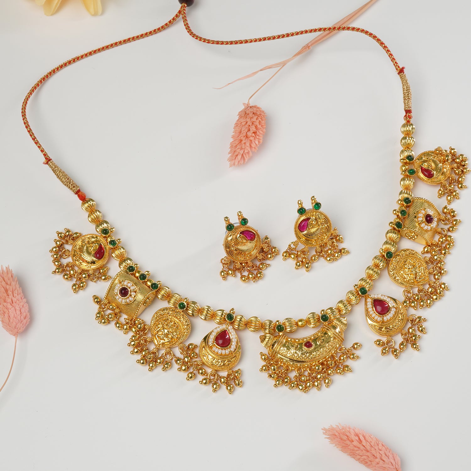 Gold Plated Premium Regal Kashi Haar Chandrakor Pendant