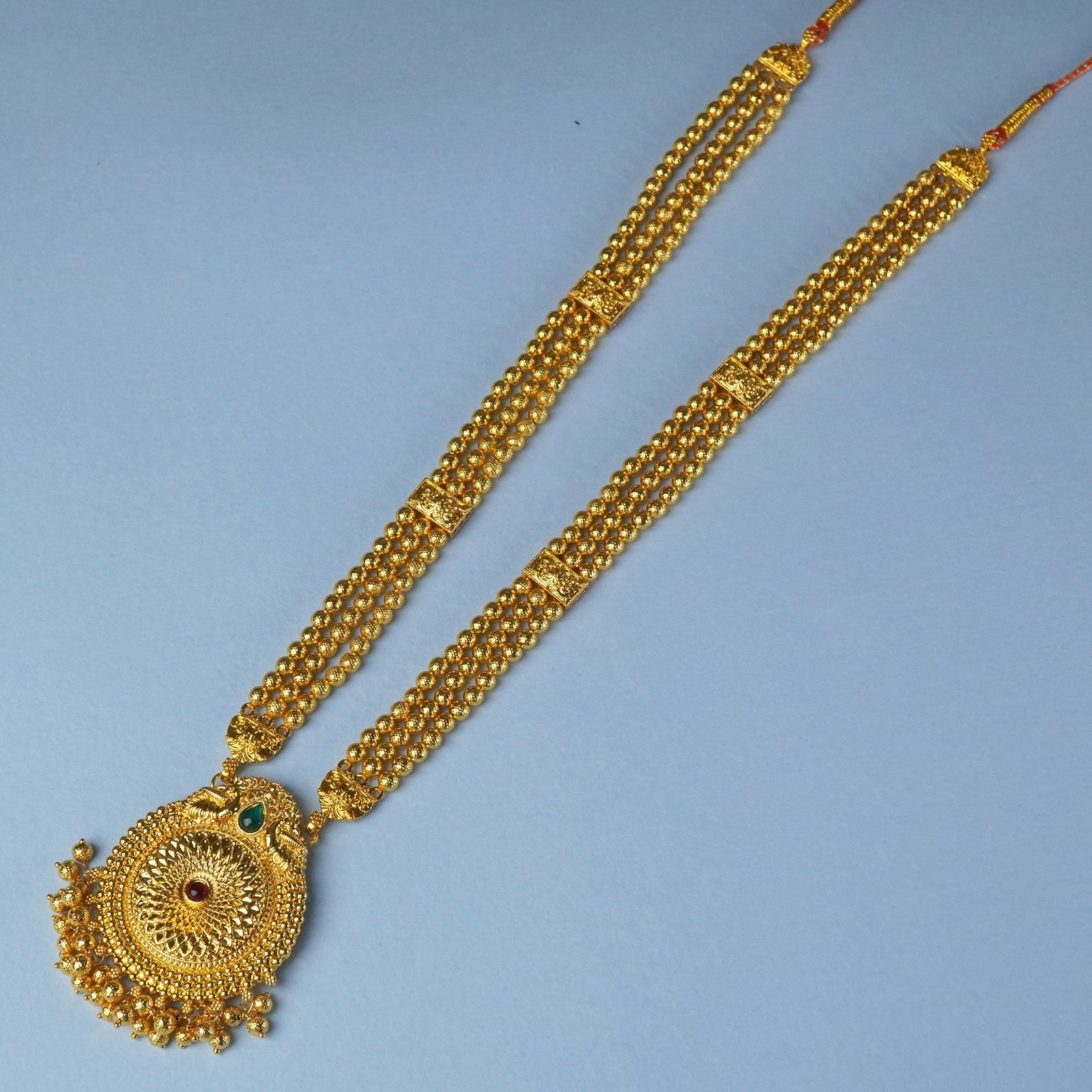 Kolhapuri Long Haar Suryafull Peacock Pendant