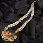 stone studded chandrakor pendant