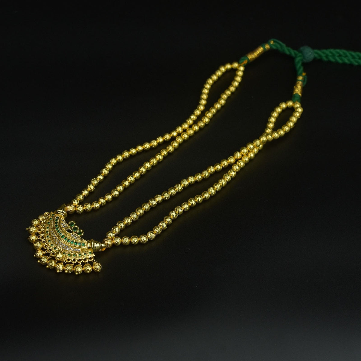 Karwari boat pendant spotmani haar Green