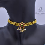 Kolhapuri thushi choker patta guttapusalu pendant