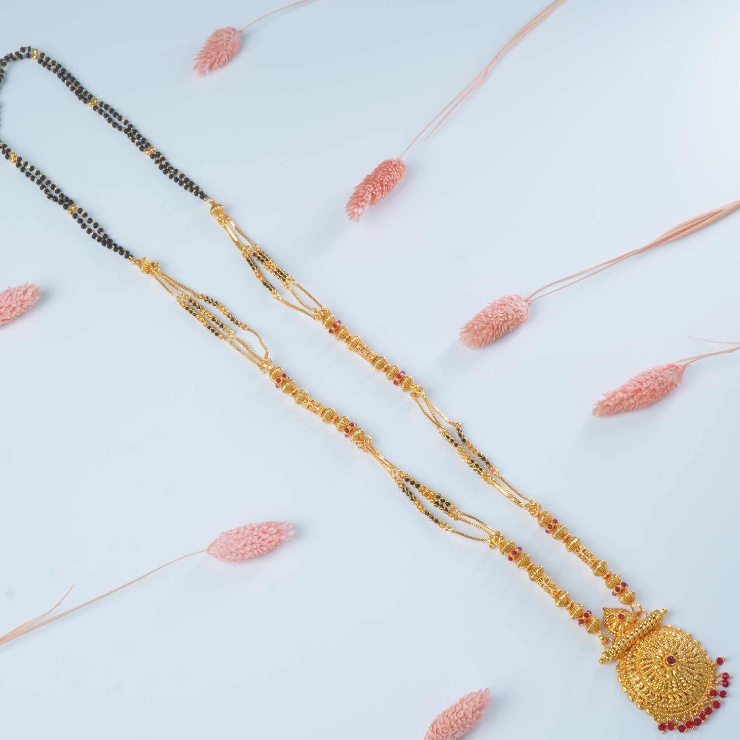 Buy Online 32 Inch One Gram Chain Mangalsutra Design With Fancy Pendants