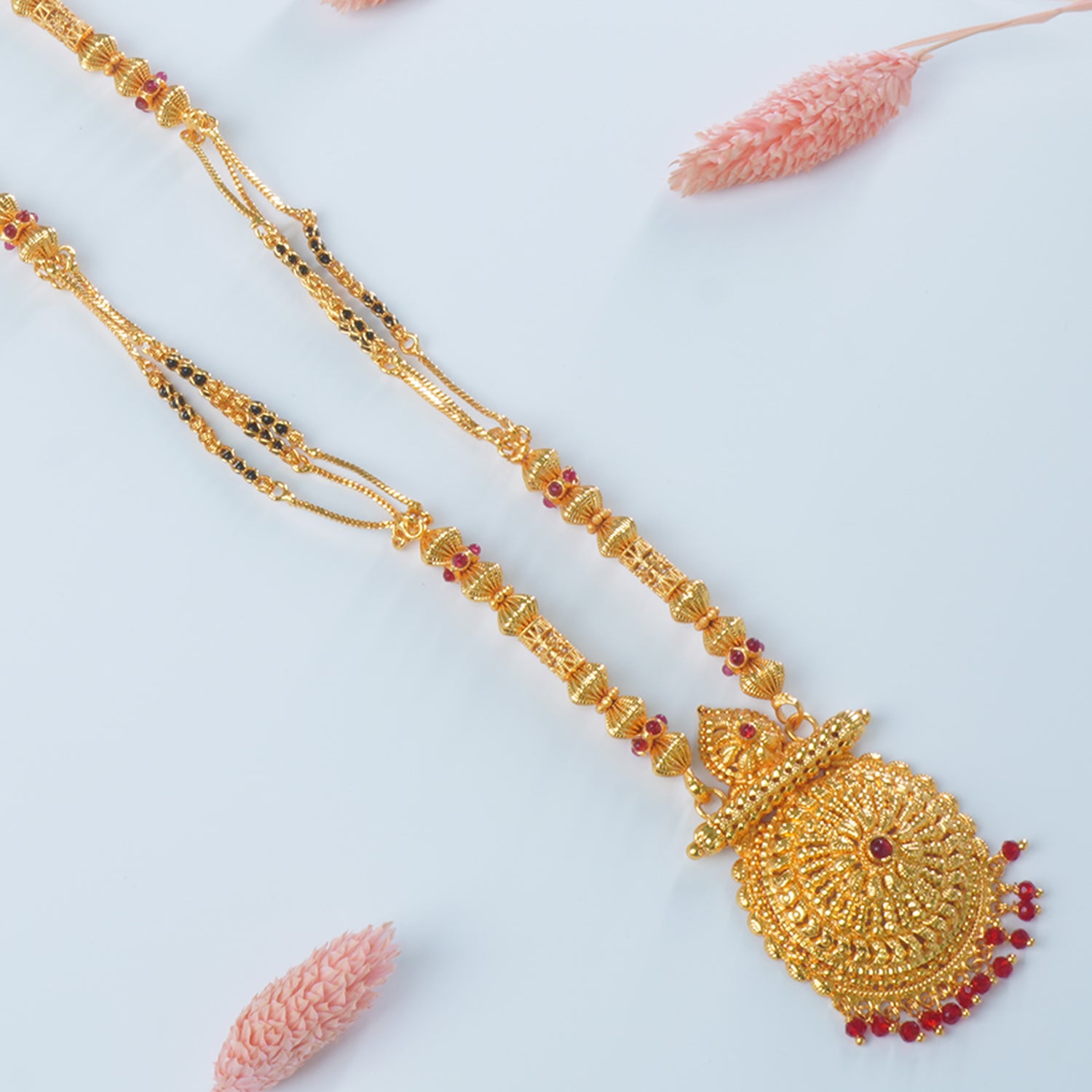 Buy Online 32 Inch One Gram Chain Mangalsutra Design With Fancy Pendants