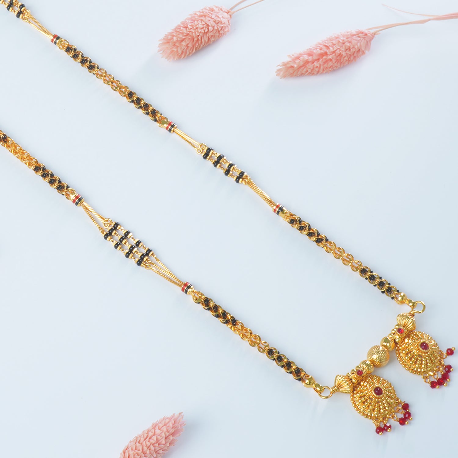 Buy Online 30 Inch One Gram Chain Mangalsutra Design With Fancy Vati Pendant