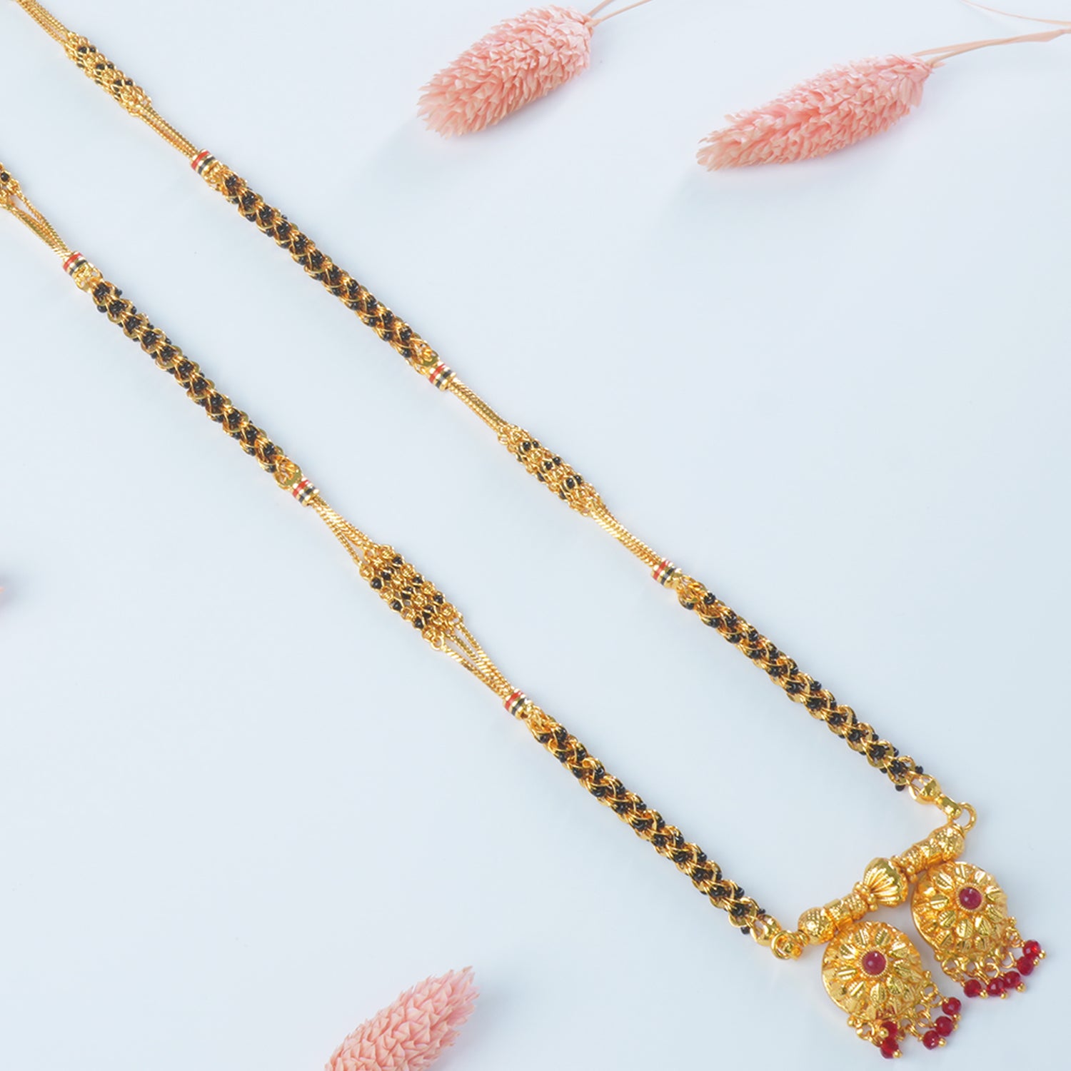 Buy Online 30 Inch One Gram Chain Mangalsutra Design With Fancy Vati Pendant