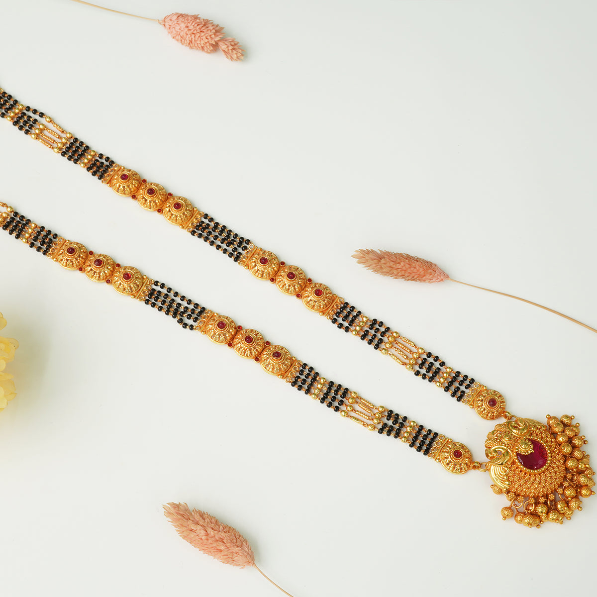 Regal Gheru Finish Mangalsutra Design With Gold Look A Like Pendant Online