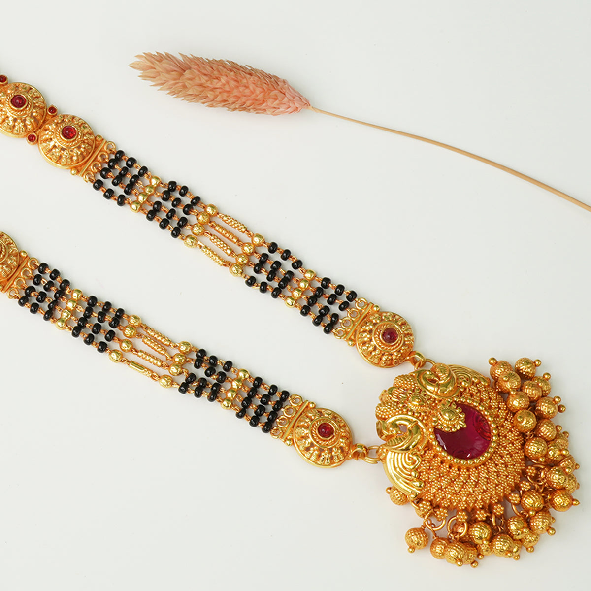 Regal Gheru Finish Mangalsutra Design With Gold Look A Like Pendant Online