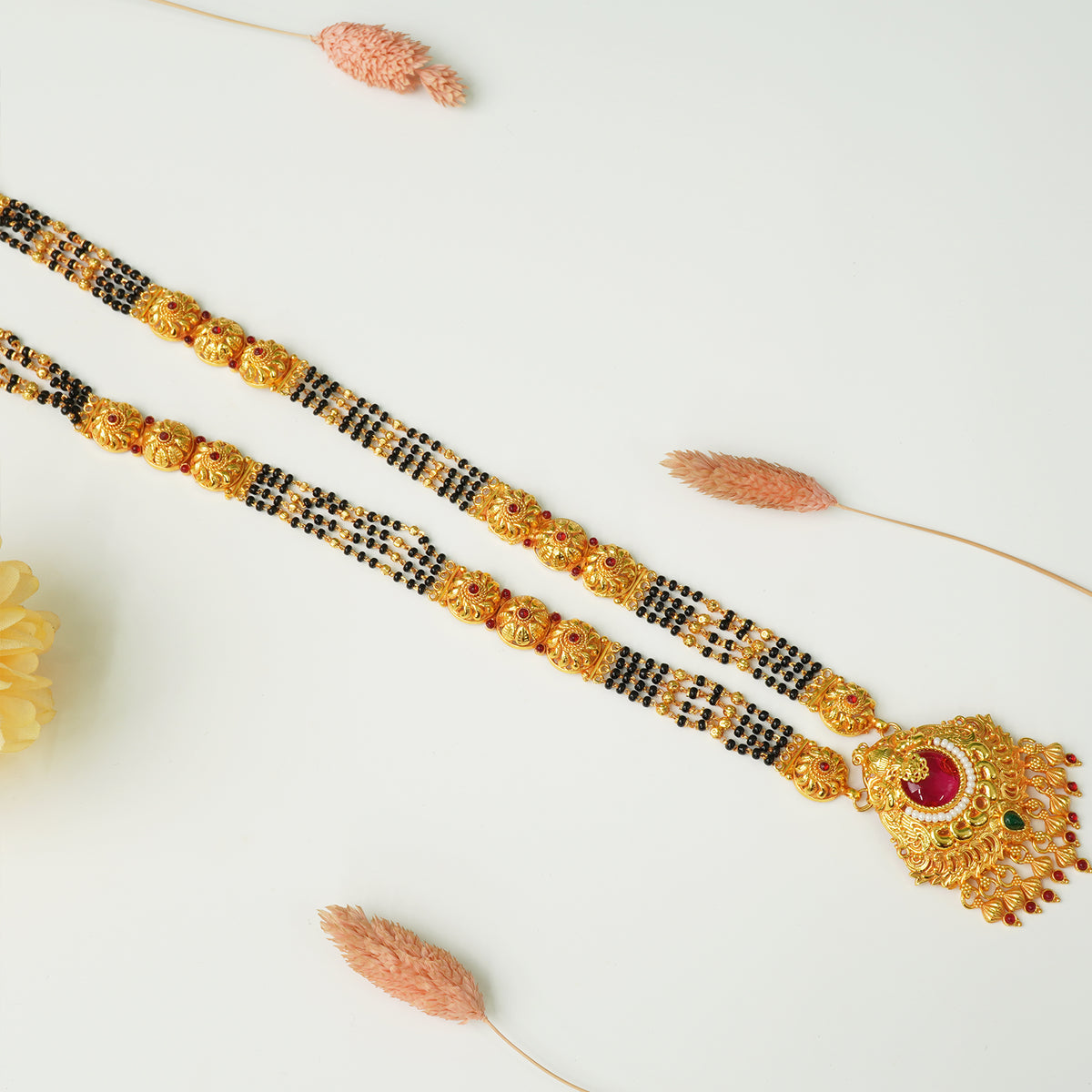 Regal Gheru Finish Mangalsutra Design With Gold Look A Like Pendant