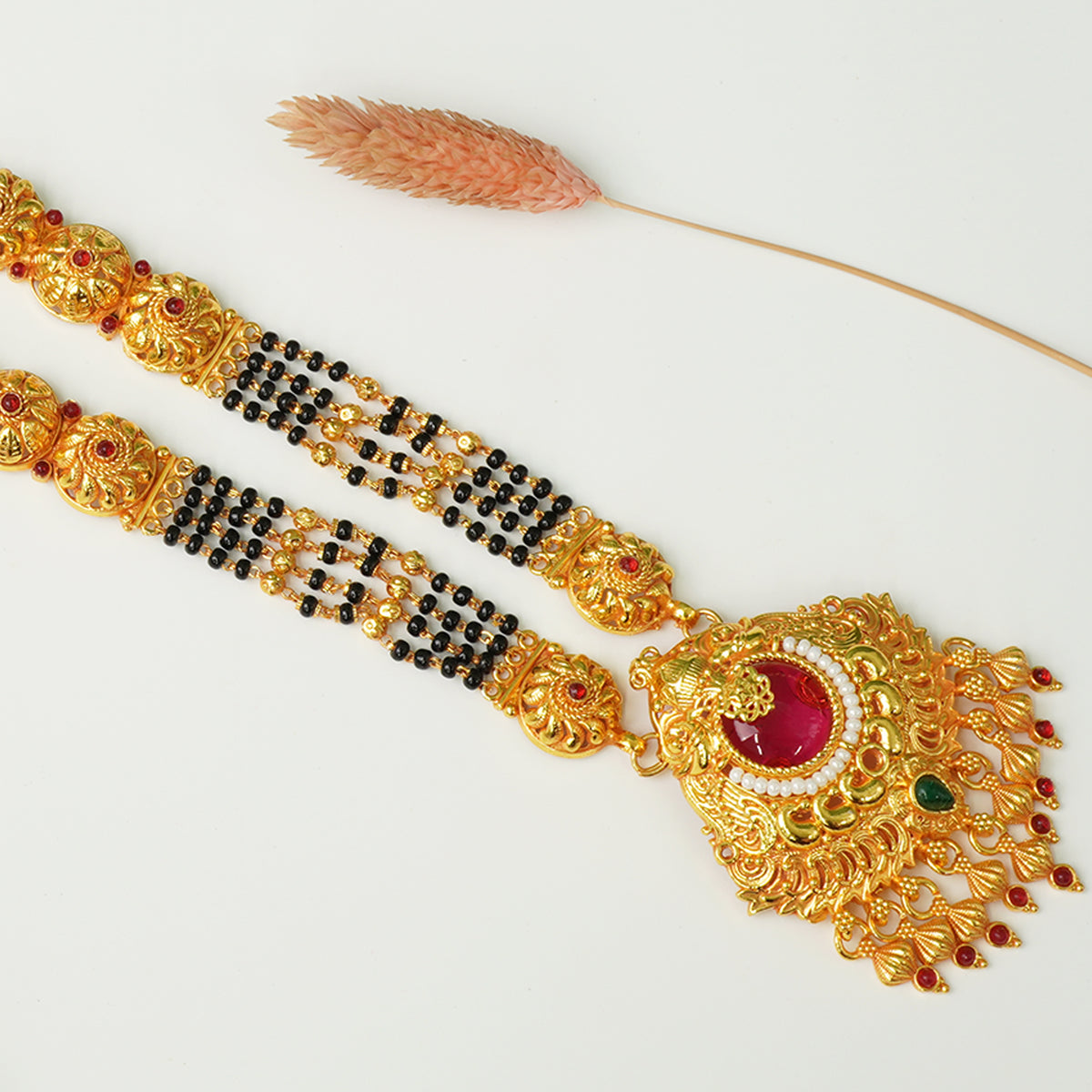 Regal Gheru Finish Mangalsutra Design With Gold Look A Like Pendant