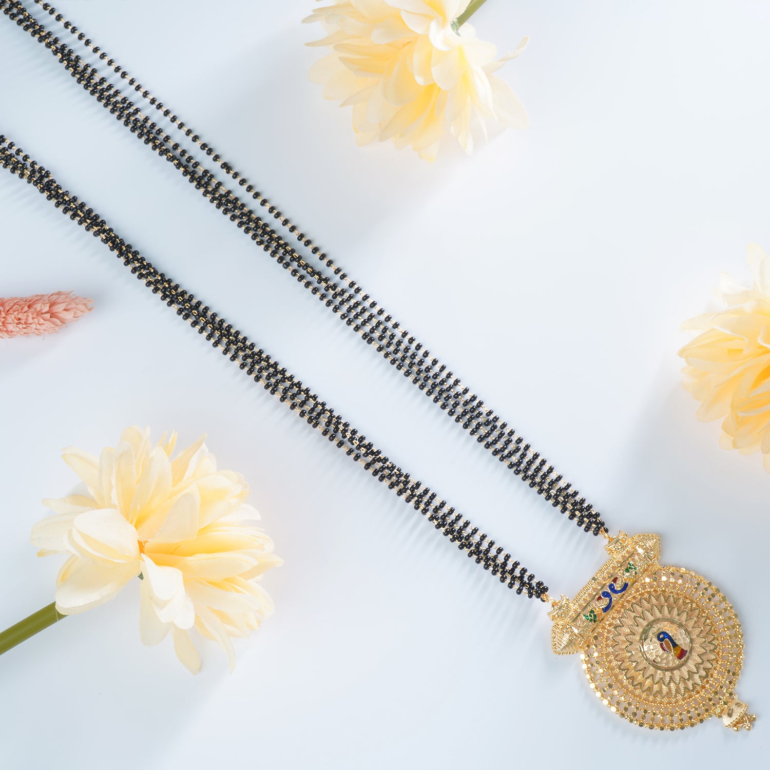 24" Inch 4 Padri Meena Peacock (Large Pendant)