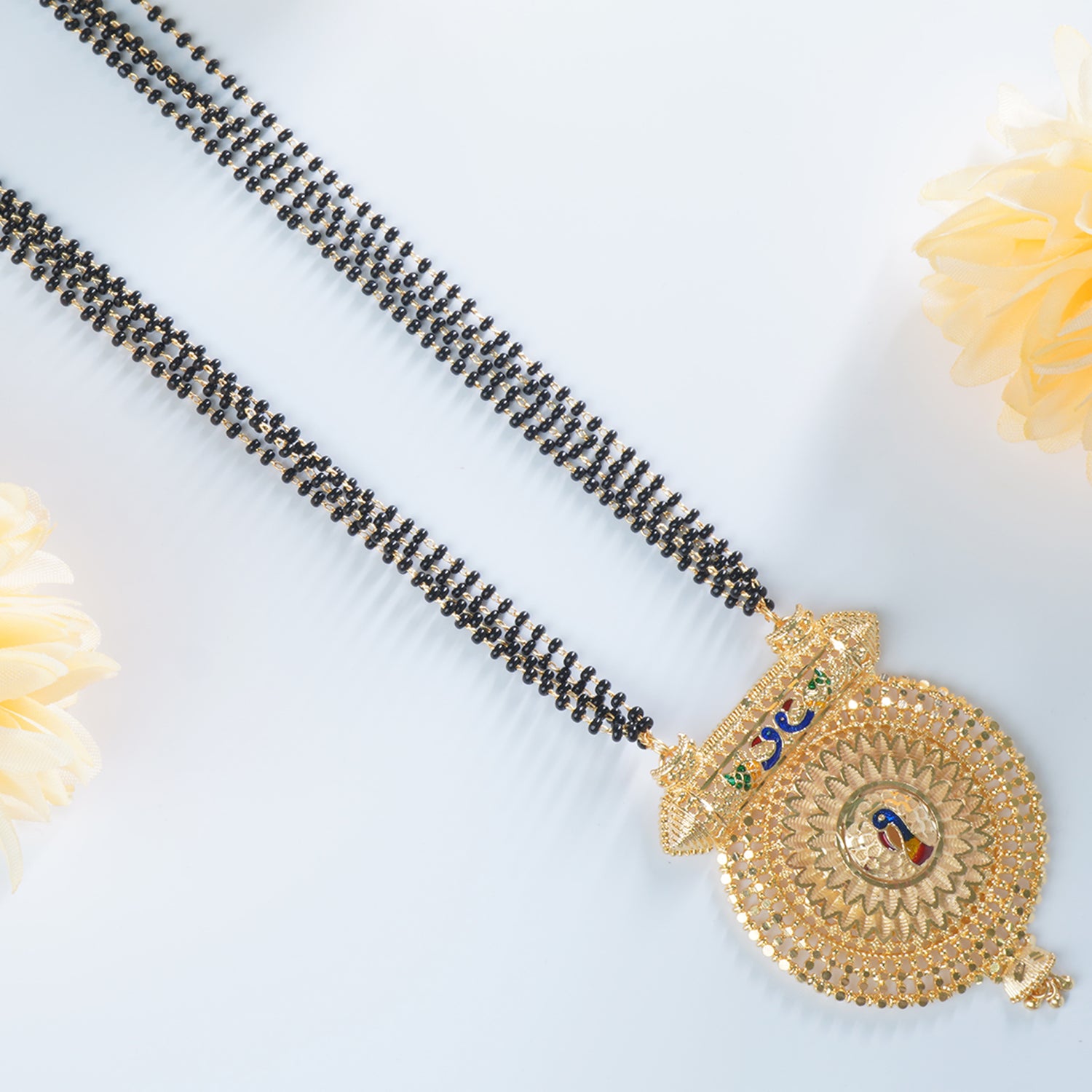 24" Inch 4 Padri Meena Peacock (Large Pendant)