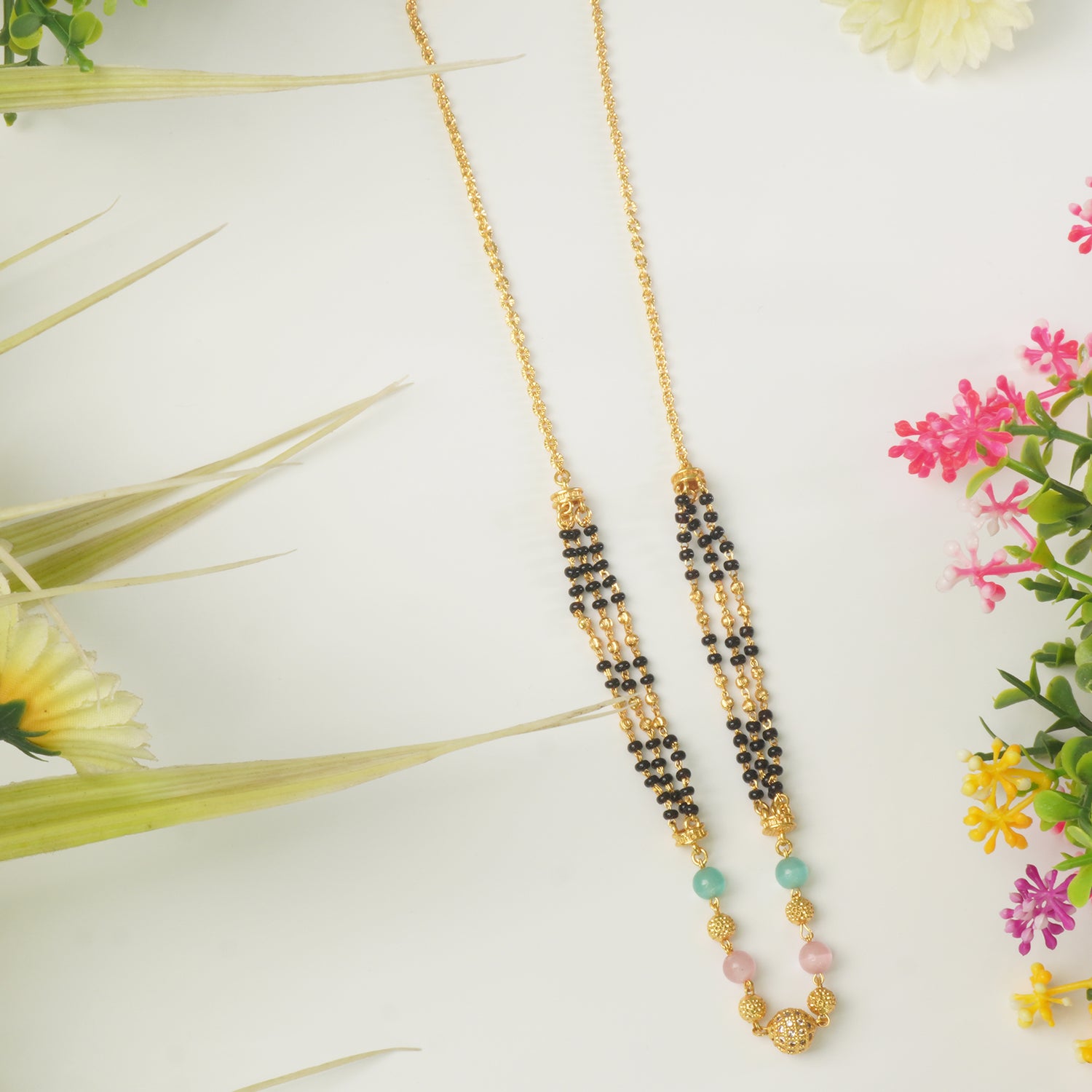 Short Jhalar Chain Forming Mangalsutra Designs Online