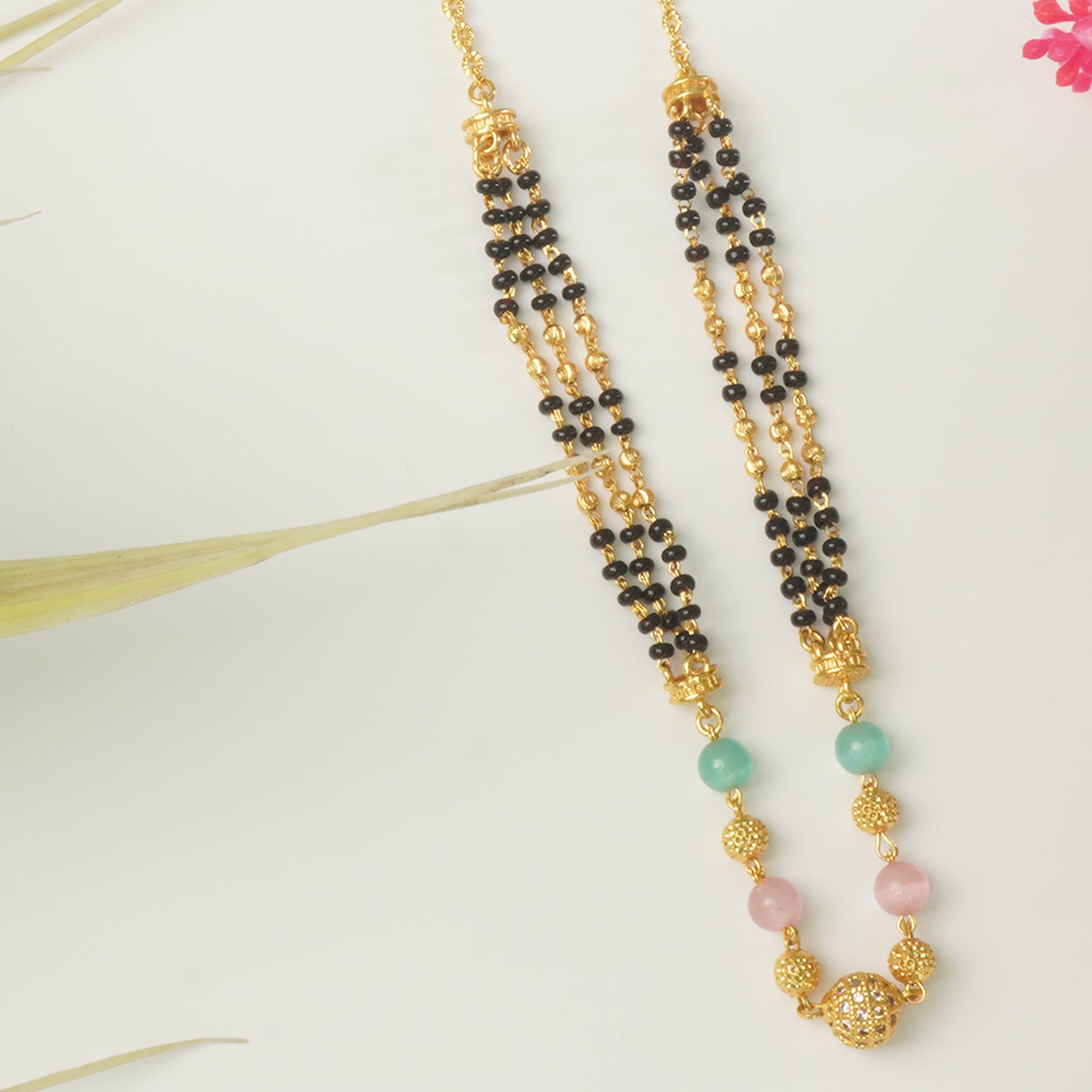 Short Jhalar Chain Forming Mangalsutra Designs Online