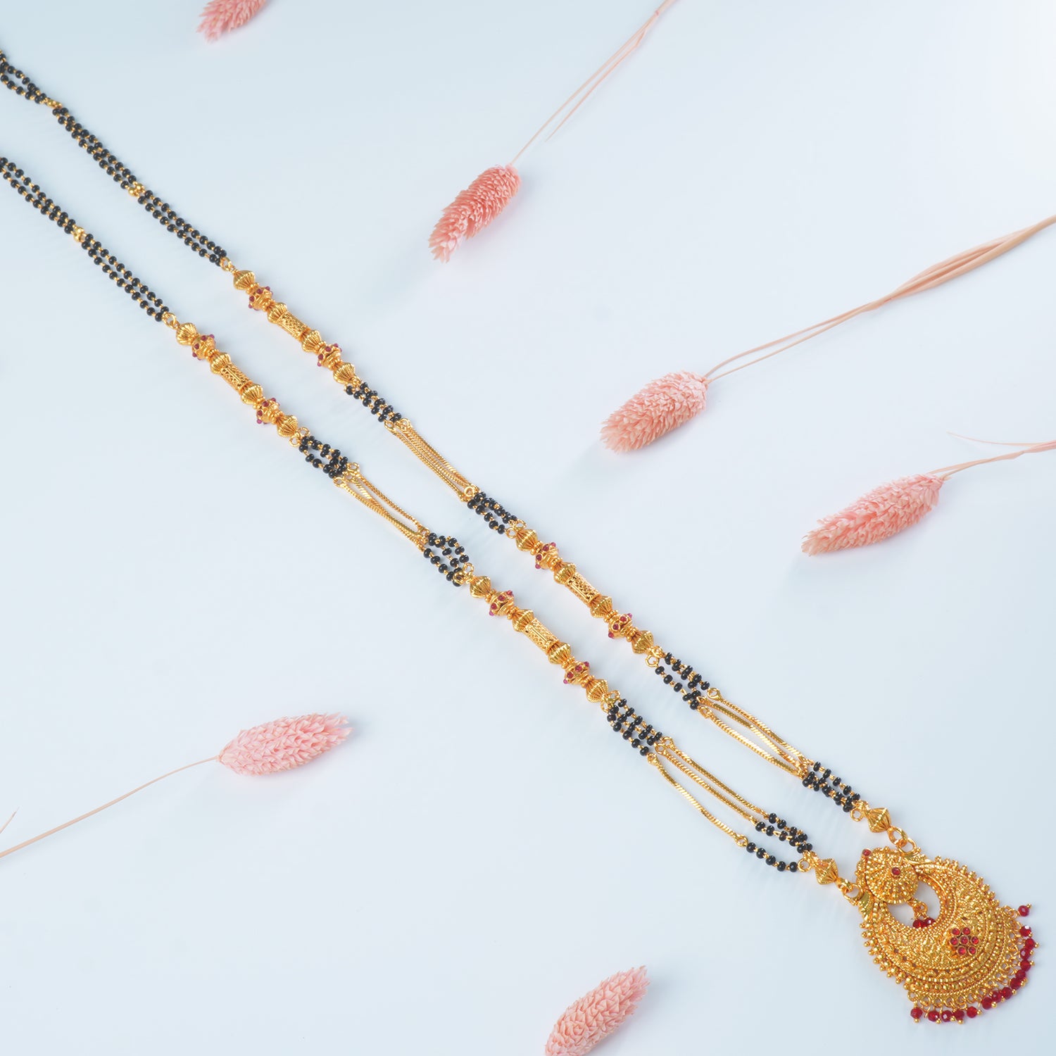 Buy Online 32 Inch One Gram Chain Mangalsutra Design With Fancy Pendants