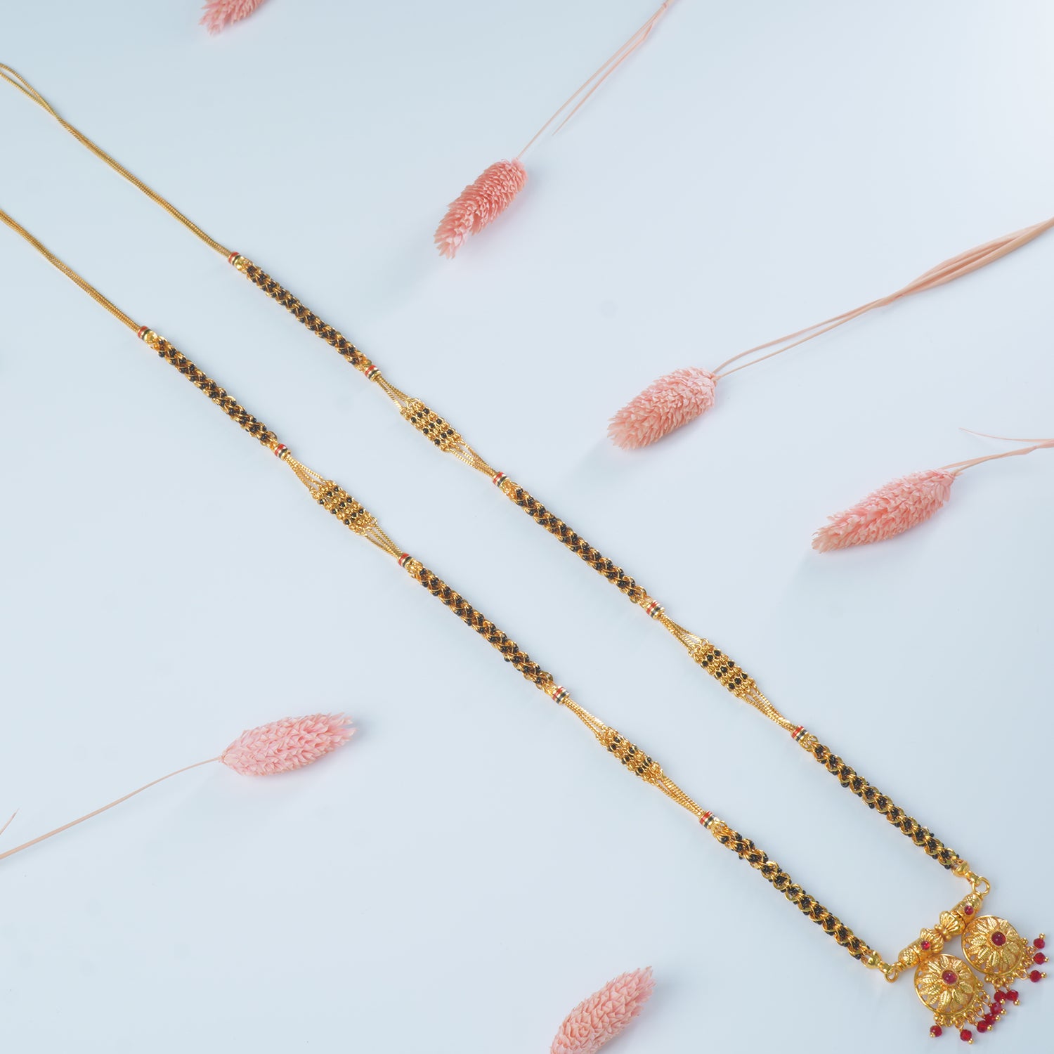 Buy Online 30 Inch One Gram Chain Mangalsutra Design With Fancy Vati Pendants