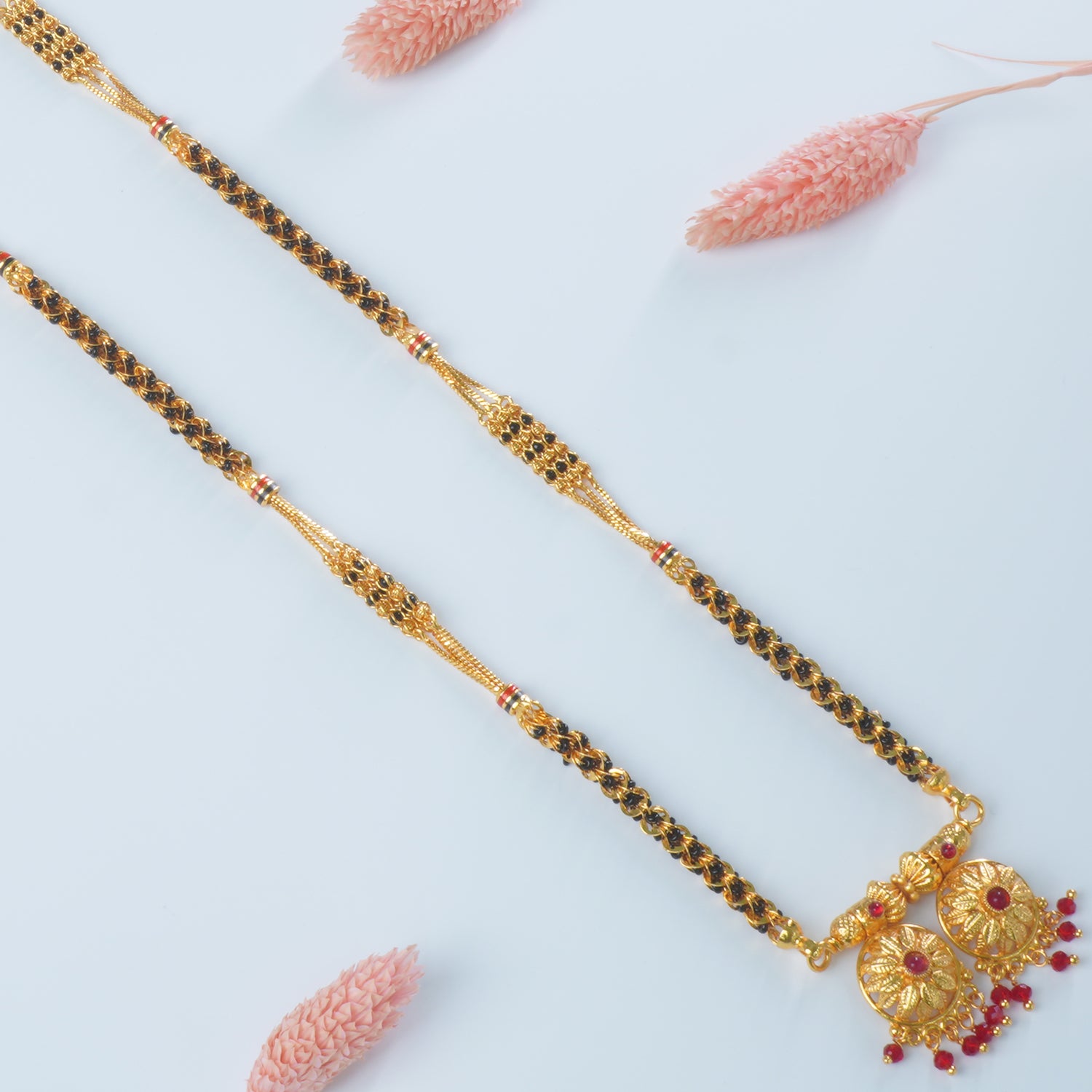 Buy Online 30 Inch One Gram Chain Mangalsutra Design With Fancy Vati Pendants