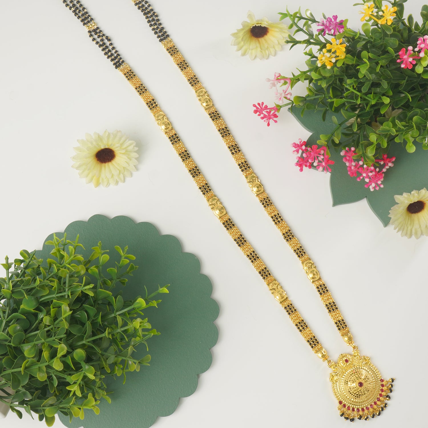 32 Inch One Gram Mangalsutra Design Online With Special Work Pendant