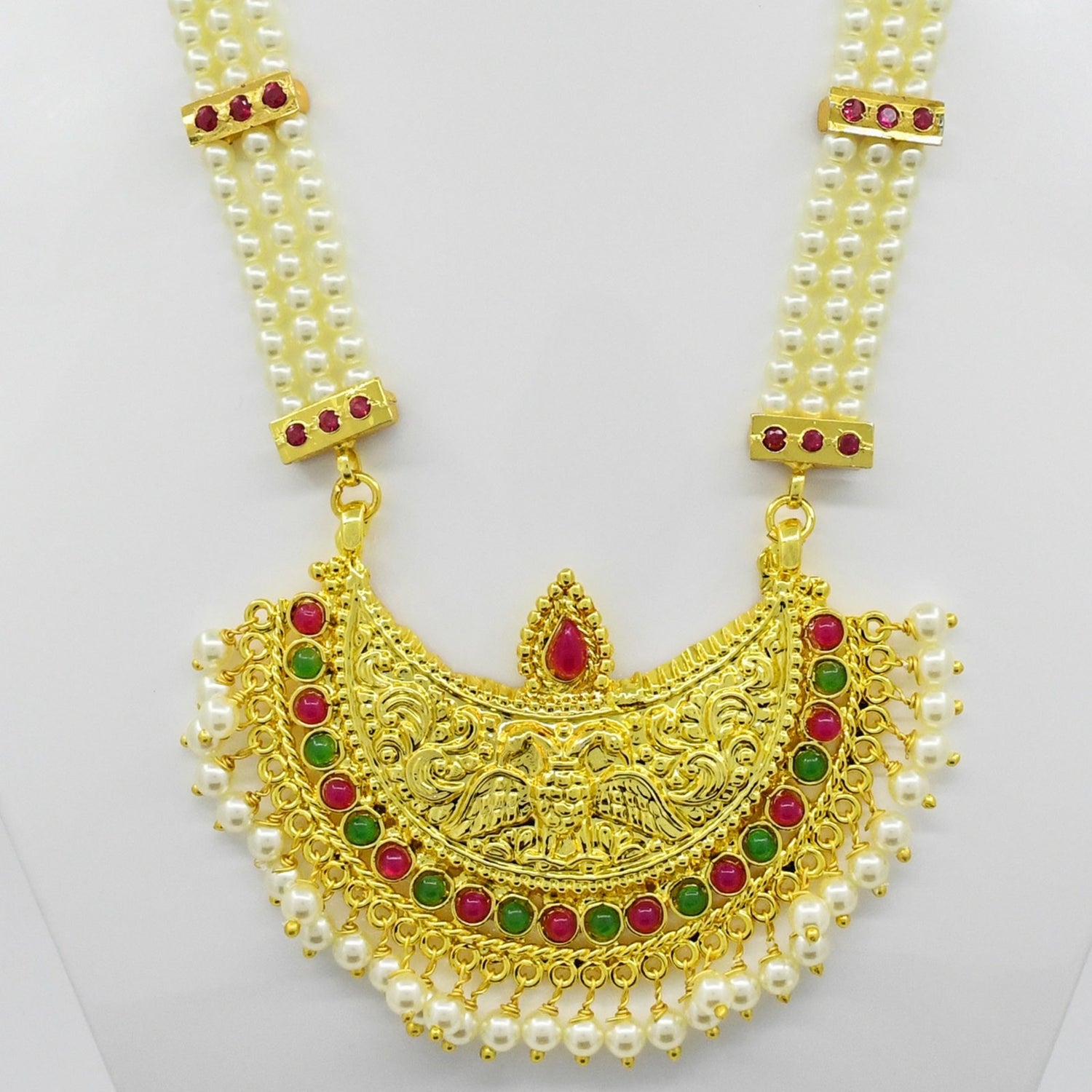 Moti Haar Tanmani Long Chand Peacock Pendal