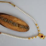 Moti mala plain Single line Flower pendal