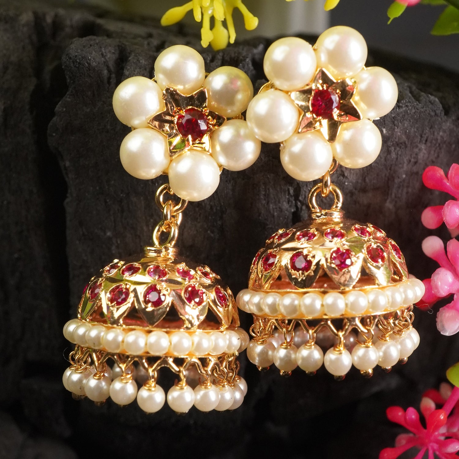 Gold plated Bada Kudi Jhumkis