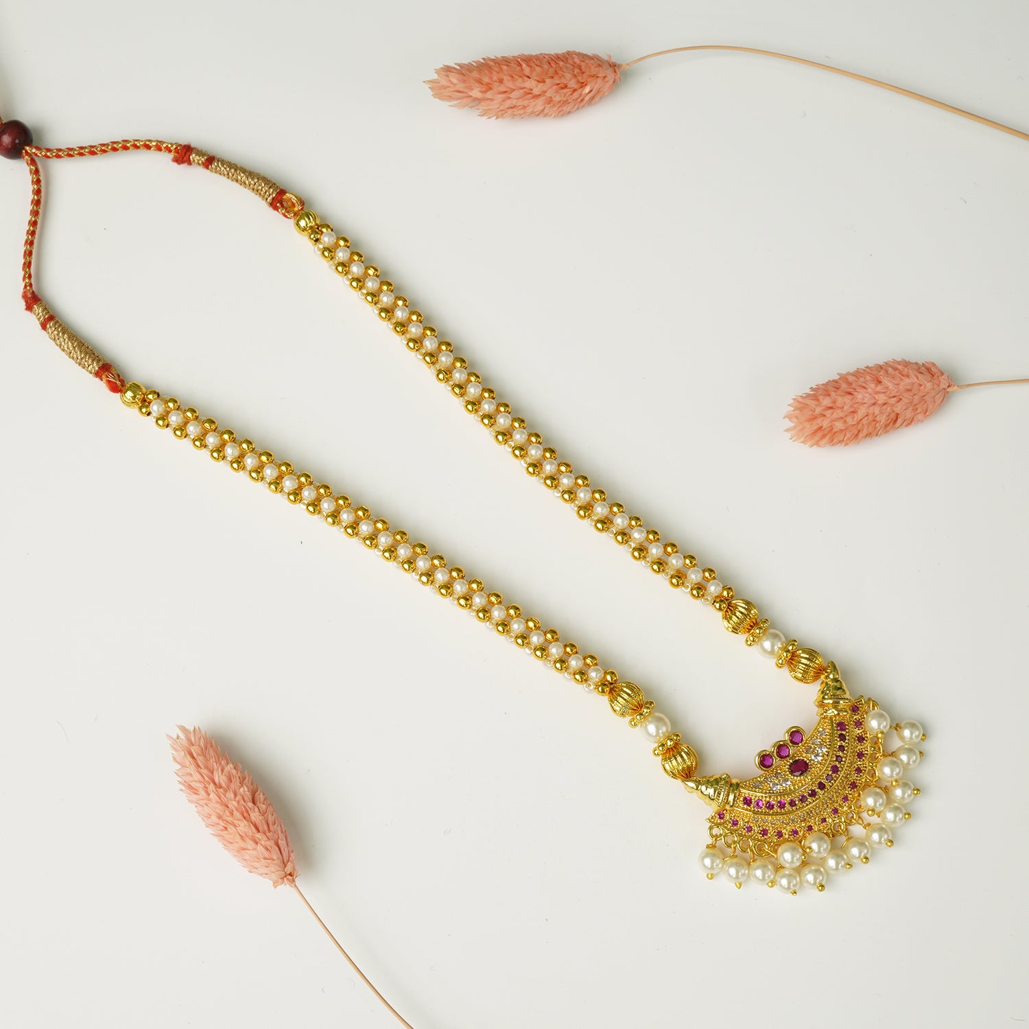 Kolhapuri Moti Thushi HandSet Chand Pendant