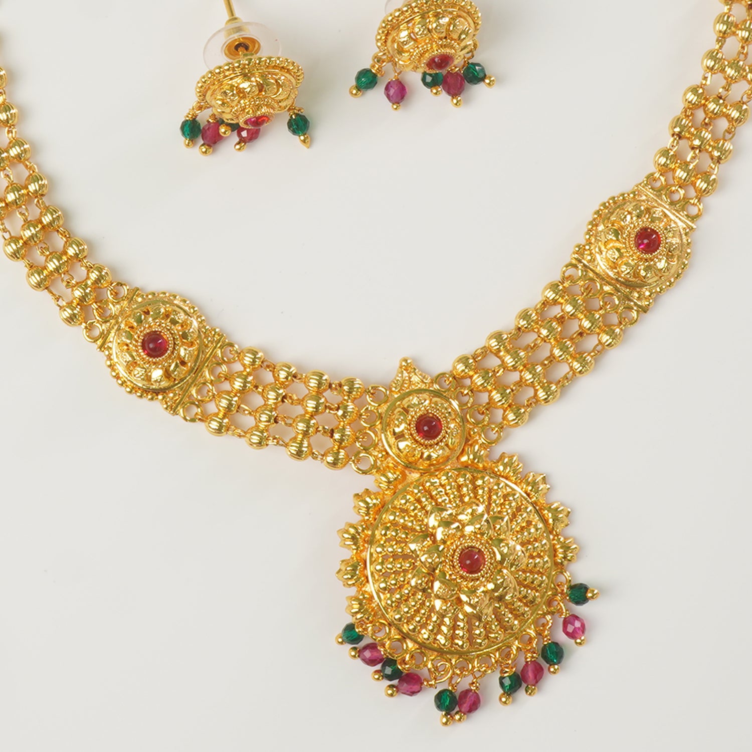 Buy Online One Gram Gold Plated Short Necklace Design