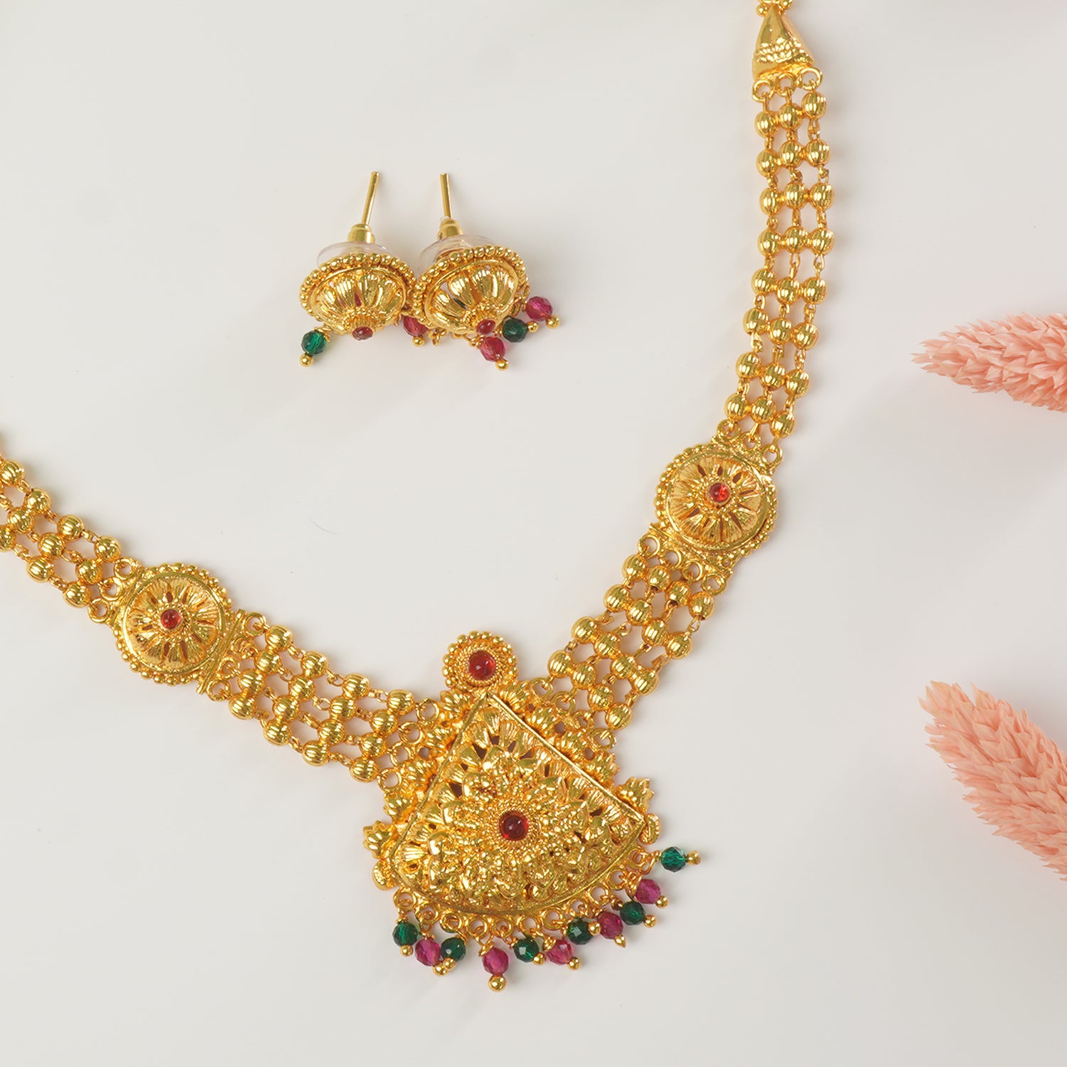 Buy Online One Gram Gold Plated Necklace Design