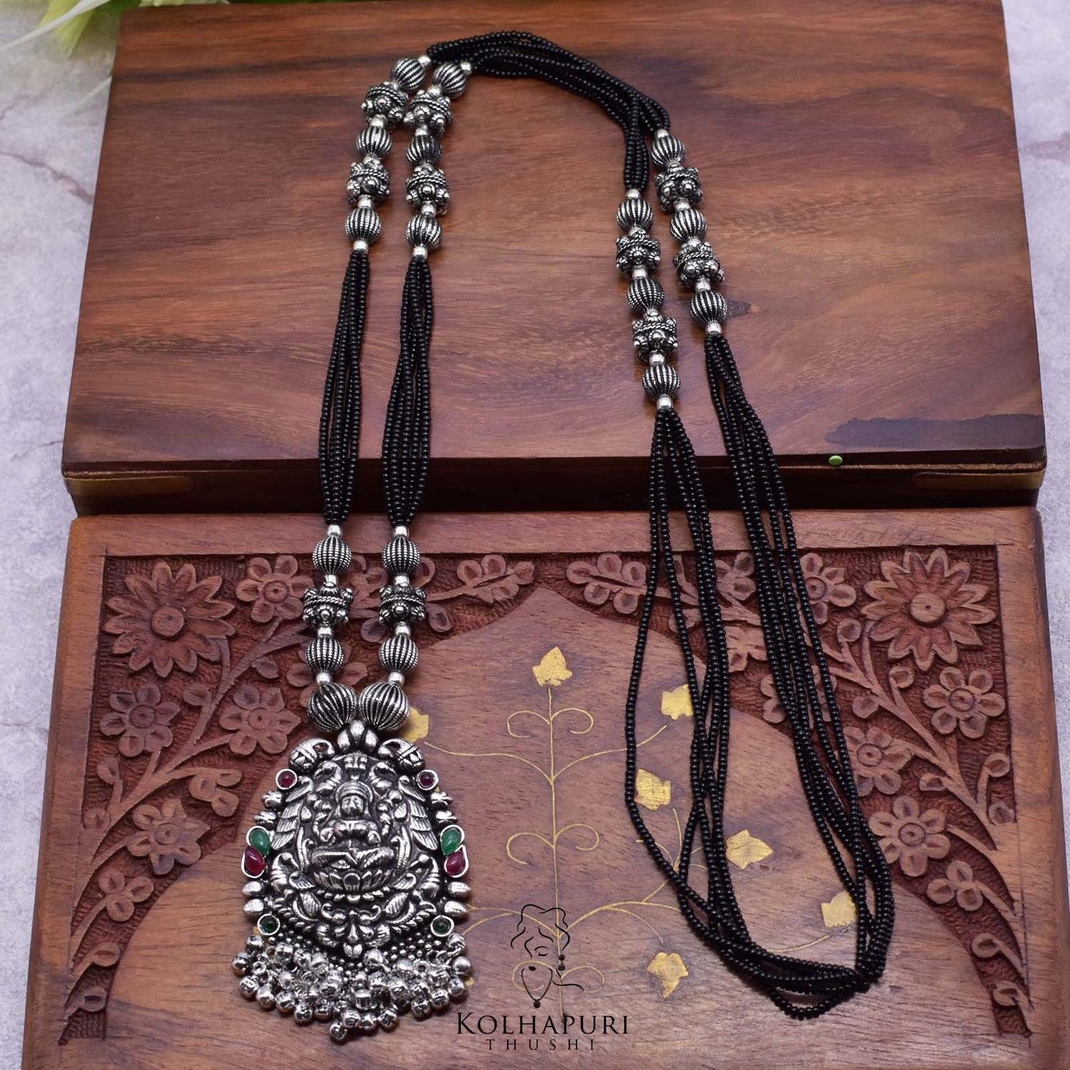 Oxidized long manchali koyri laxmi pendal