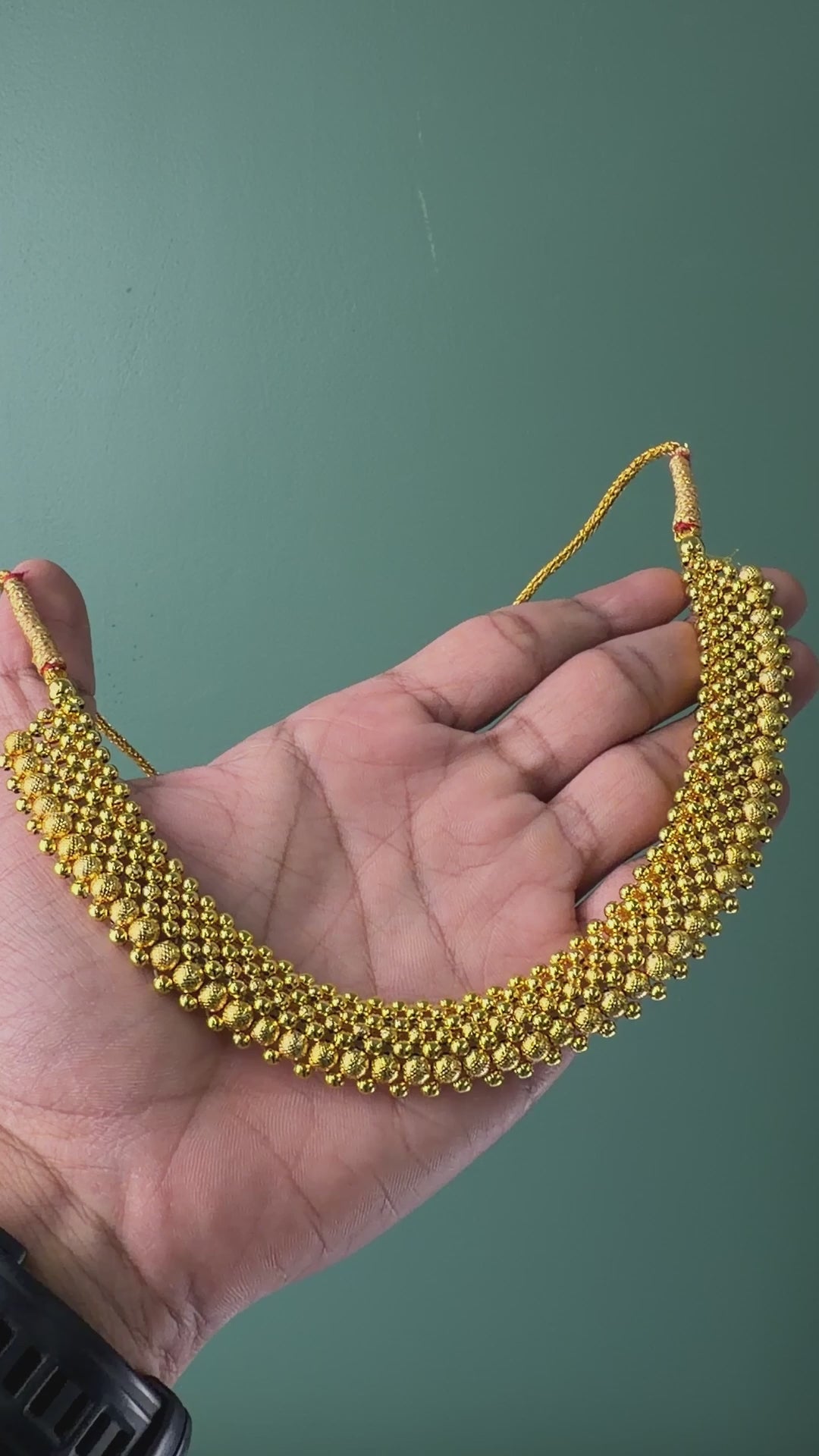 Gold Plated Thushi Plain Necklace Spotmani | गोल्ड प्लेटेड कोल्हापुरी ठुशी