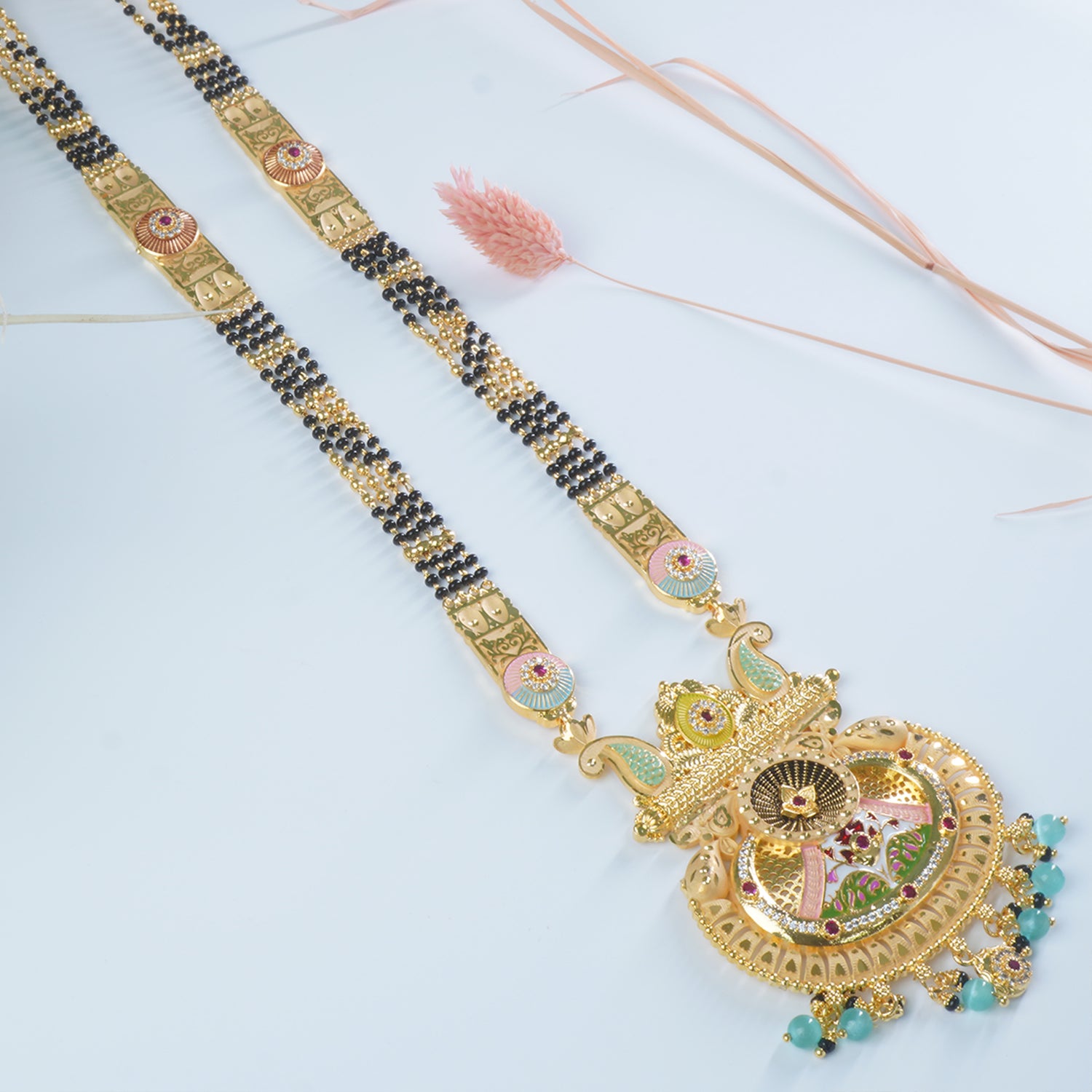 42 Inches Big Size Pendant Shop Online Premium Rajwadi Mangalsutra In Gold Plated