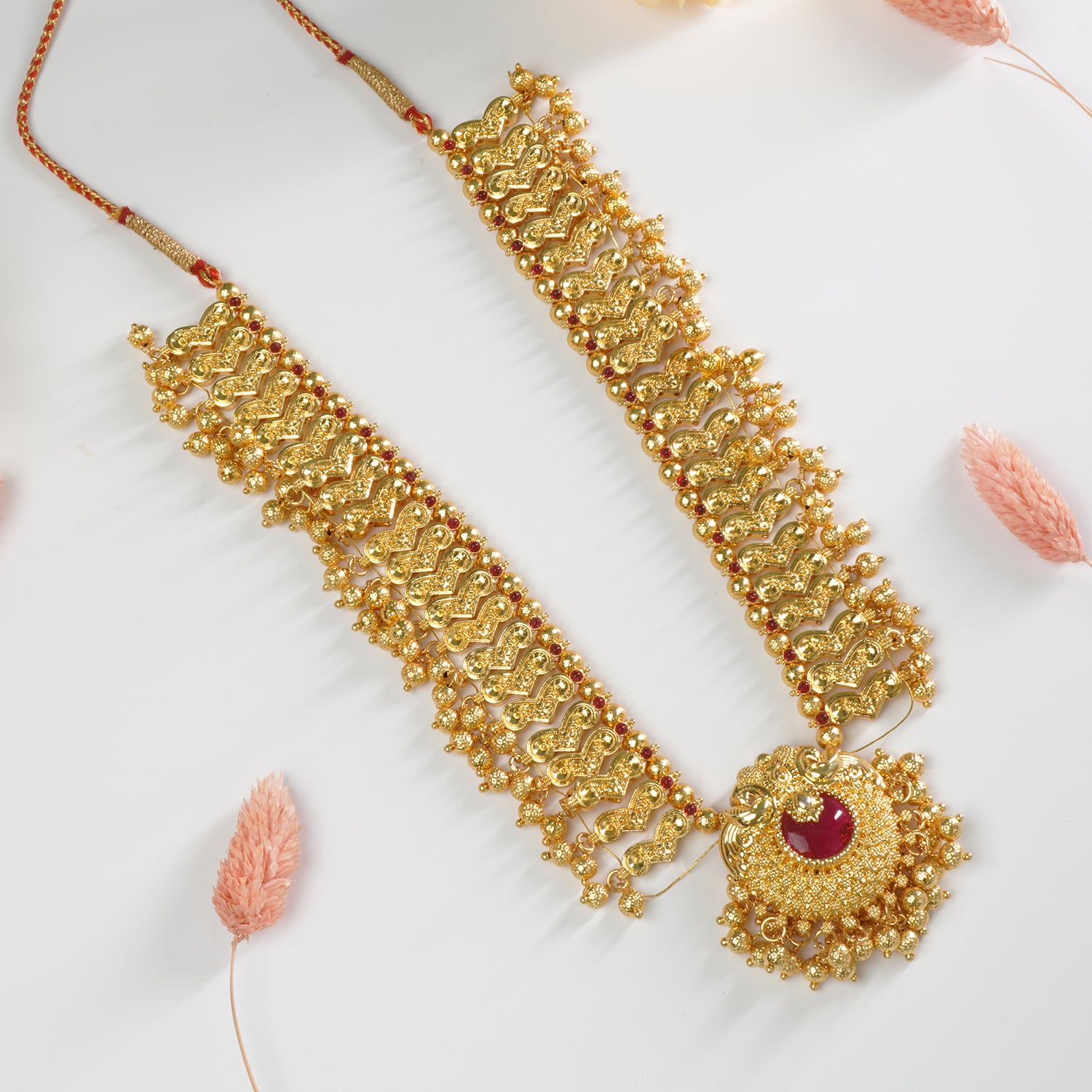 Premium Handmade Gold Plated Kolhapuri Saaj Necklace Design From Maharahstra