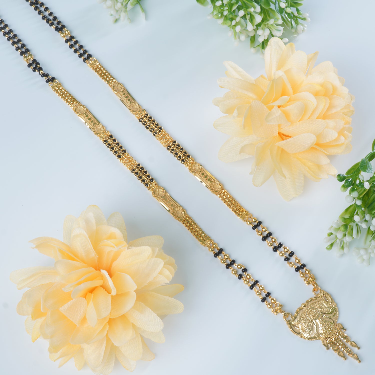 18 Inches Forming Gold Plated Short Mangalsutra Designs at affordable prices