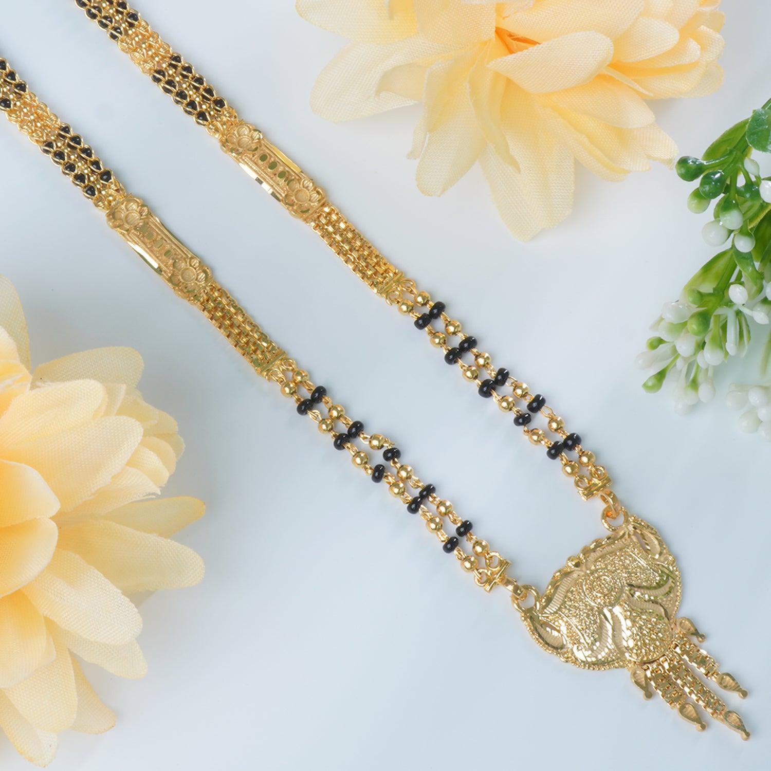 18 Inches Forming Gold Plated Short Mangalsutra Designs at affordable prices