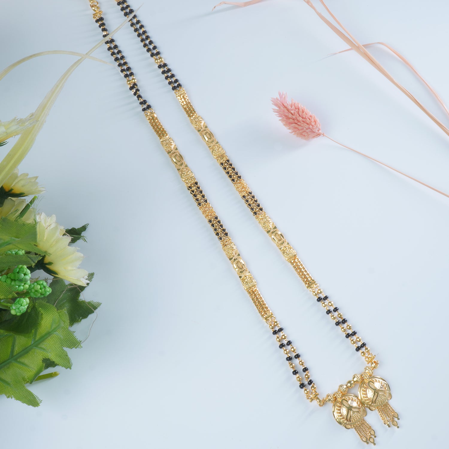 18 Inches Forming Gold Plated Short Mangalsutra Design