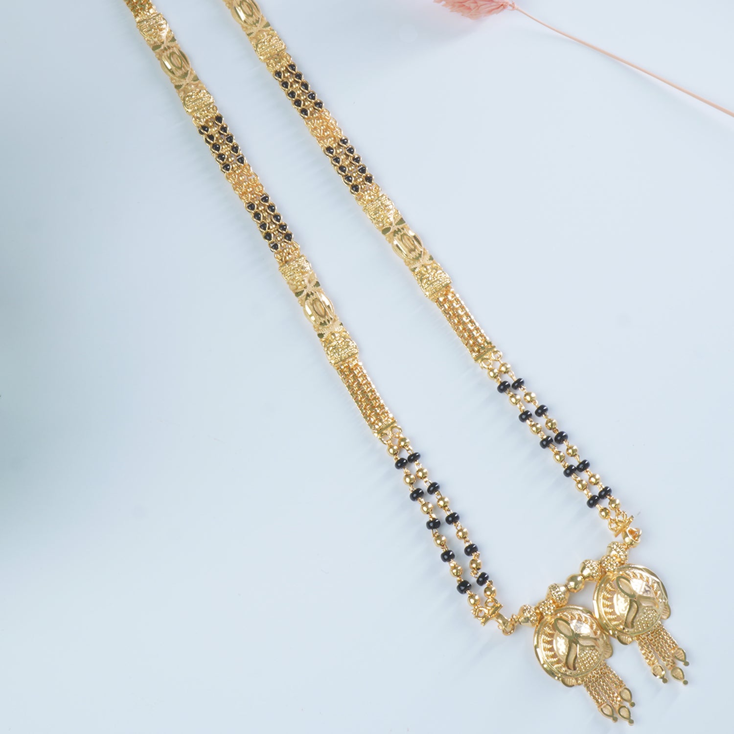 18 Inches Forming Gold Plated Short Mangalsutra Design