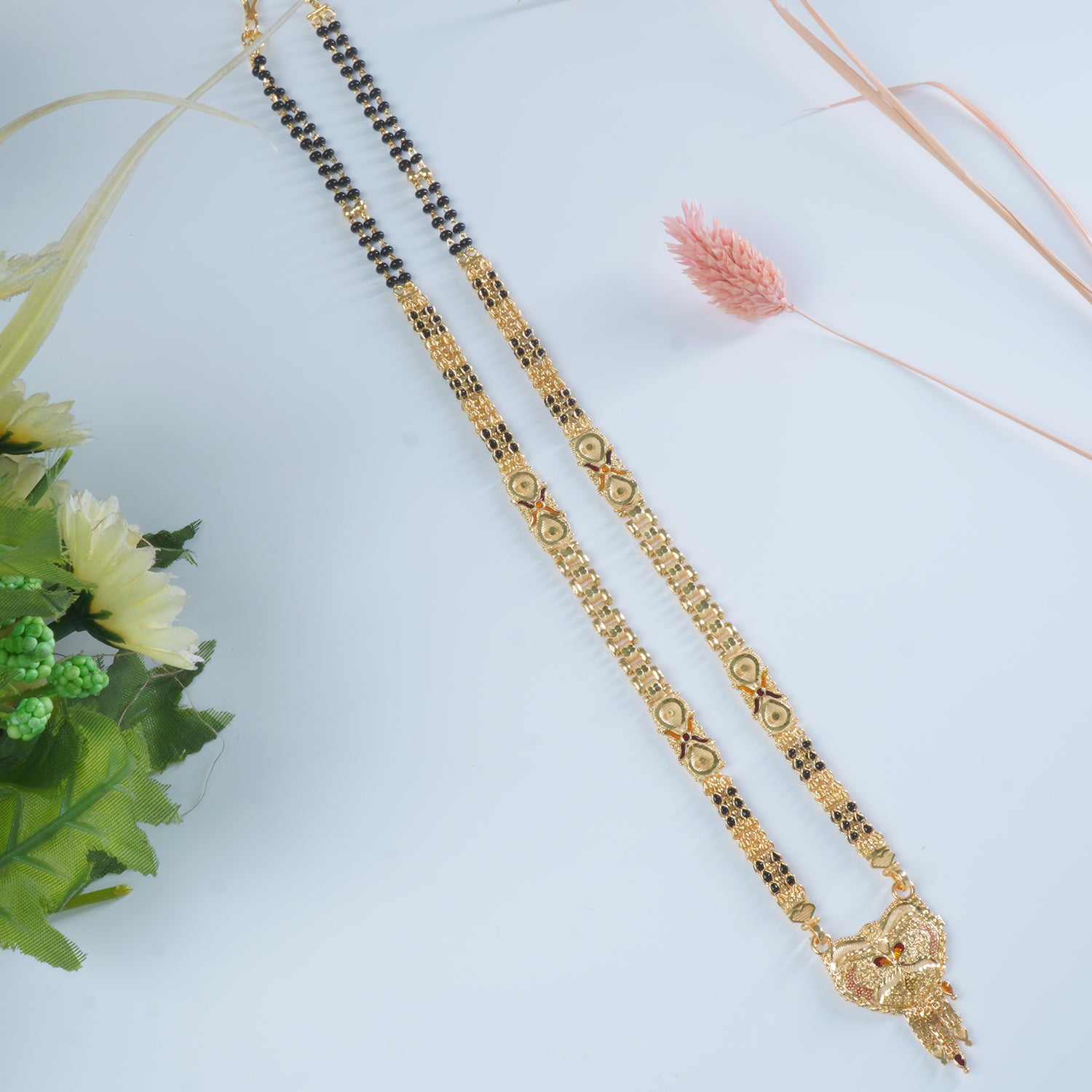 18 Inches Forming Gold Plated Short Mangalsutra Designs Online