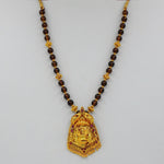 Temple jewellery brown nag laxmi pendal geru finish