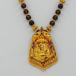 Temple jewellery brown nag laxmi pendal geru finish