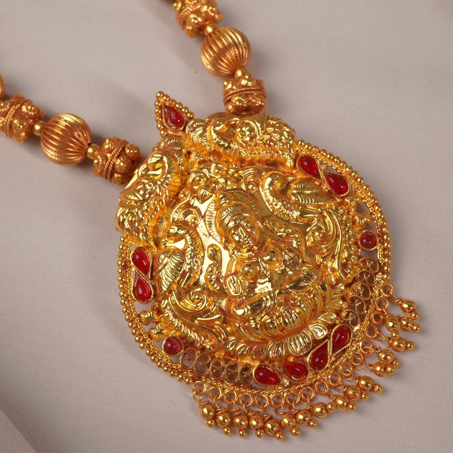 Gheru Finish Gold Plated Topra Mala Antique Pendant